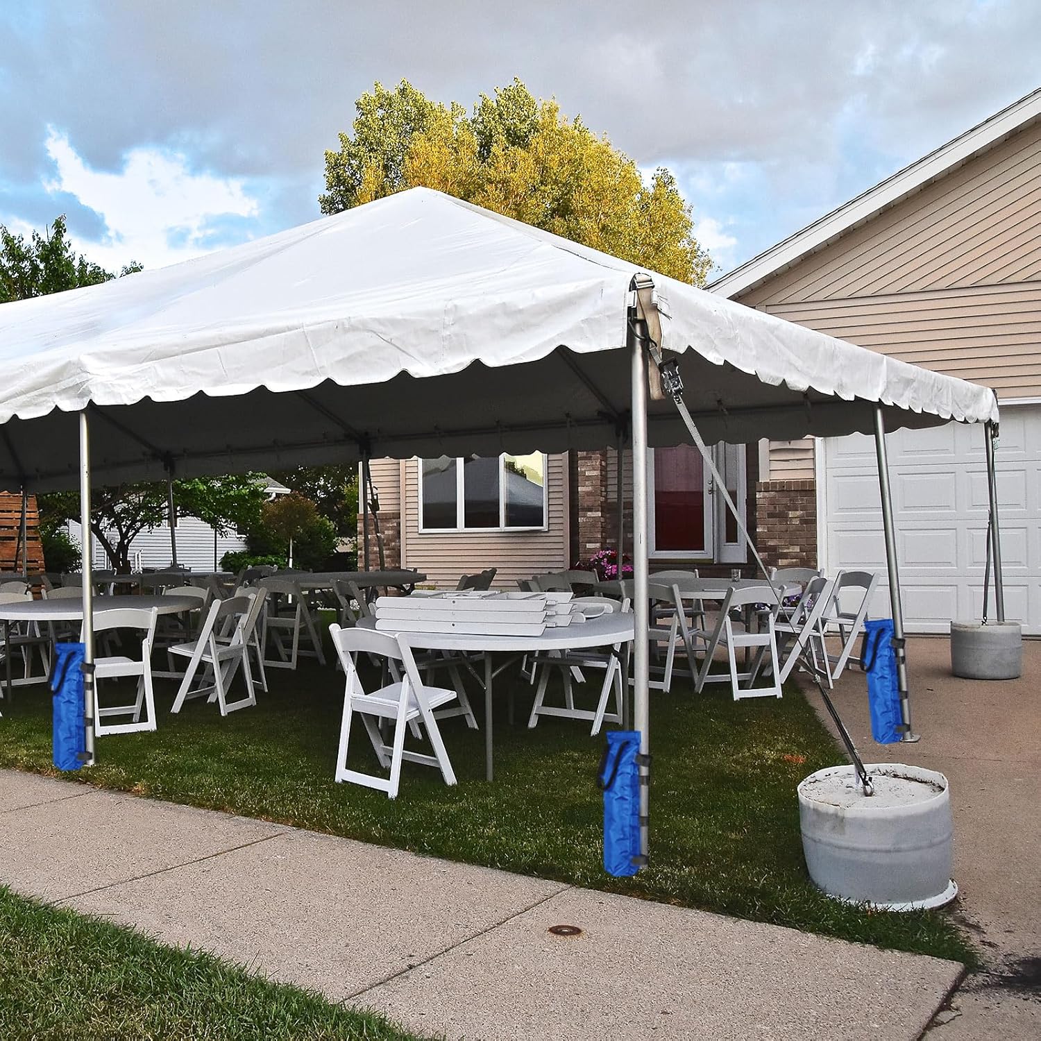 EBOOT 12 Pcs Canopy Sand Bags Weight Bags 264 LBS Total, Heavy Duty Canopy Weights Large Tent for Outdoor Tent Instant Shelter Patio Umbrella, Without Sand(Blue)