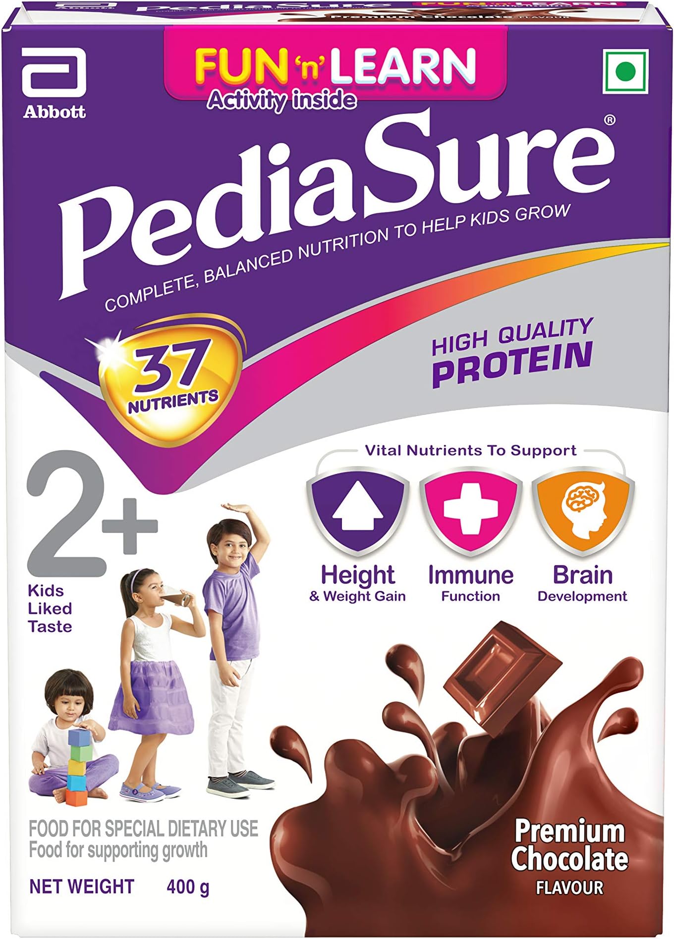 PediaSure Health and Nutrition Drink Powder for Kids Growth - 400g (Premium Chocolate)