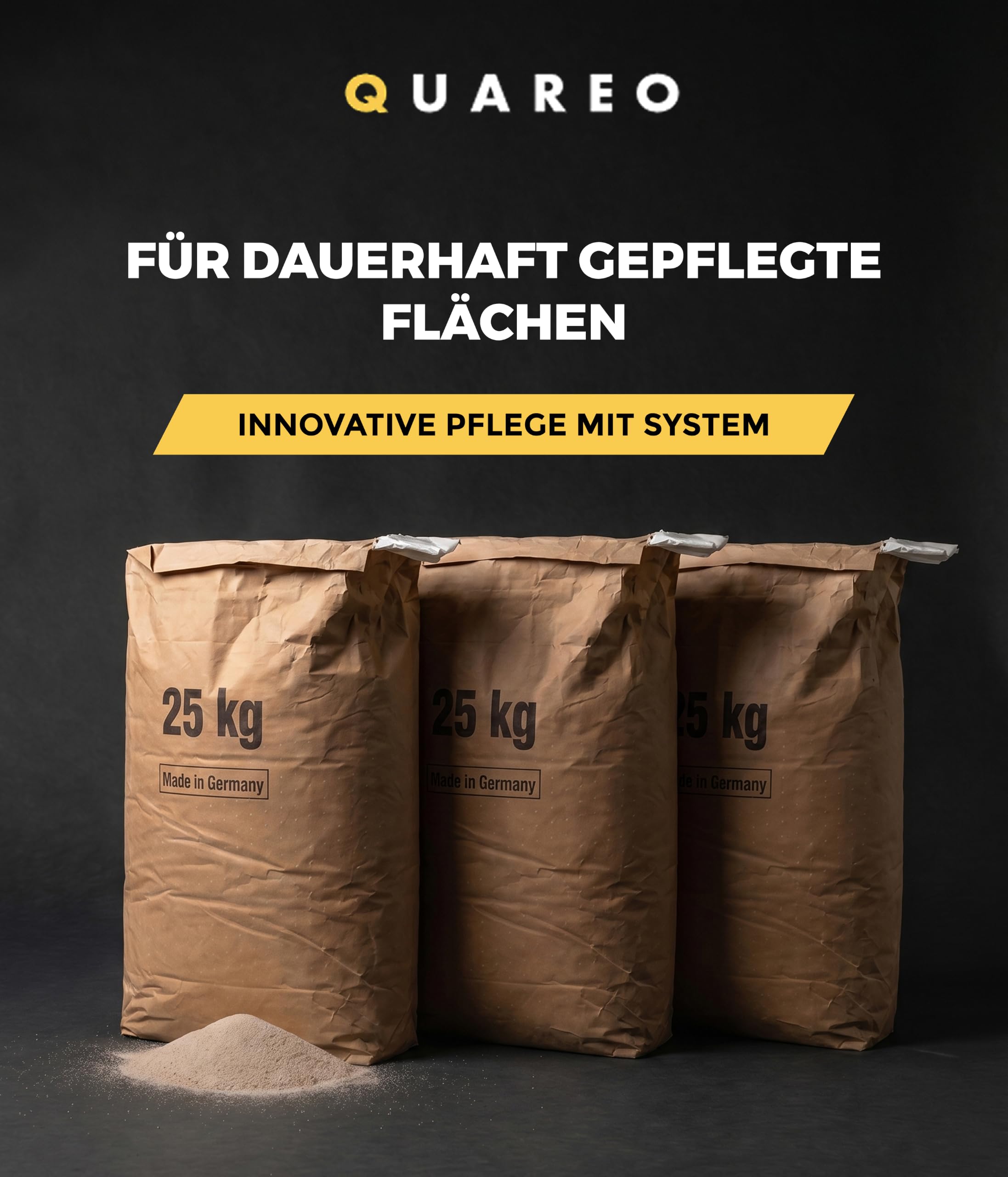 Quareo® Polymer Fugensand Basalt (25kg) – fugensand – wasserdurchlässig & selbsthärtend stabile Fugen, ideal für Pflaster und Terrasse – polymer fugensand, quarzsand