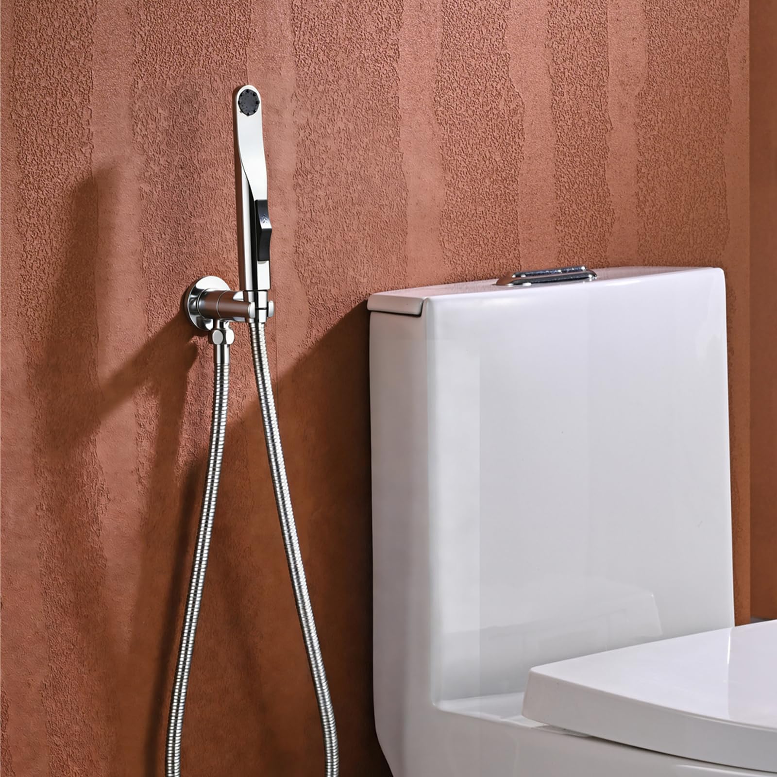 Ducha Higienica para Wc Bidet, 2 Modos Grifo Bidet para Wc, Manguera de Acero Inoxidable de 120 Cm con Ducha Inodoro, para Limpieza de Inodoros Higiene Personal de Mascotas (Cromo)