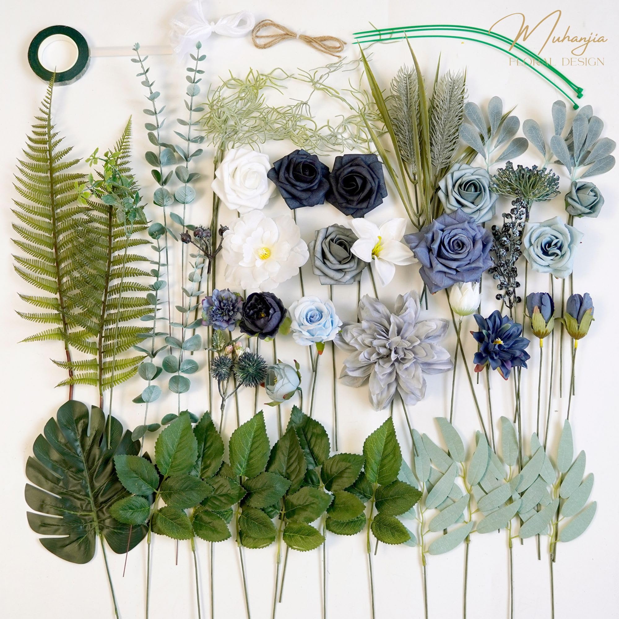 Amazon｜Muhanjia ヴィンテージスタイル 造花 グリーン コンボボックス