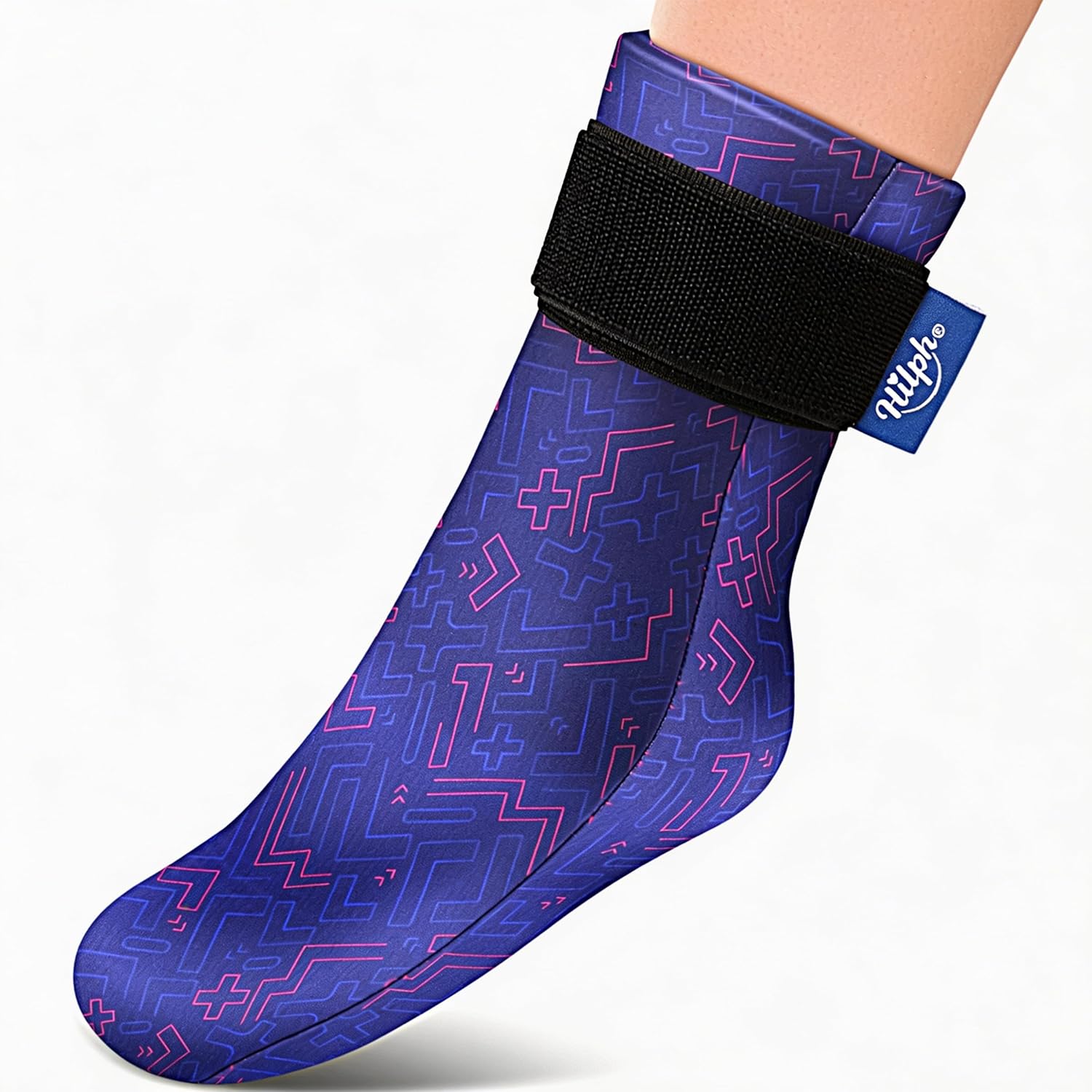 Hilph Gel Foot Ice Pack Sock for Hot & Cold Therapy, Cold Therapy Sock Cooling Socks for Hot Feet, Cooling Feet for Sleeping, Edema, Chemotherapy, Arthritis, Post Partum Foot (Single, Blue)