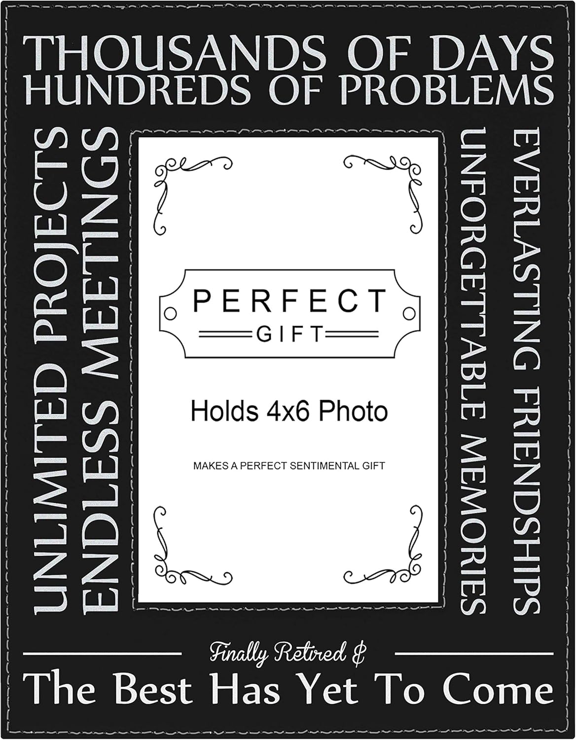 ThisWear Inspirational Retirement Frame The Best Is Yet To Come Retirement 4x6 Leatherette Photo Frame Black
