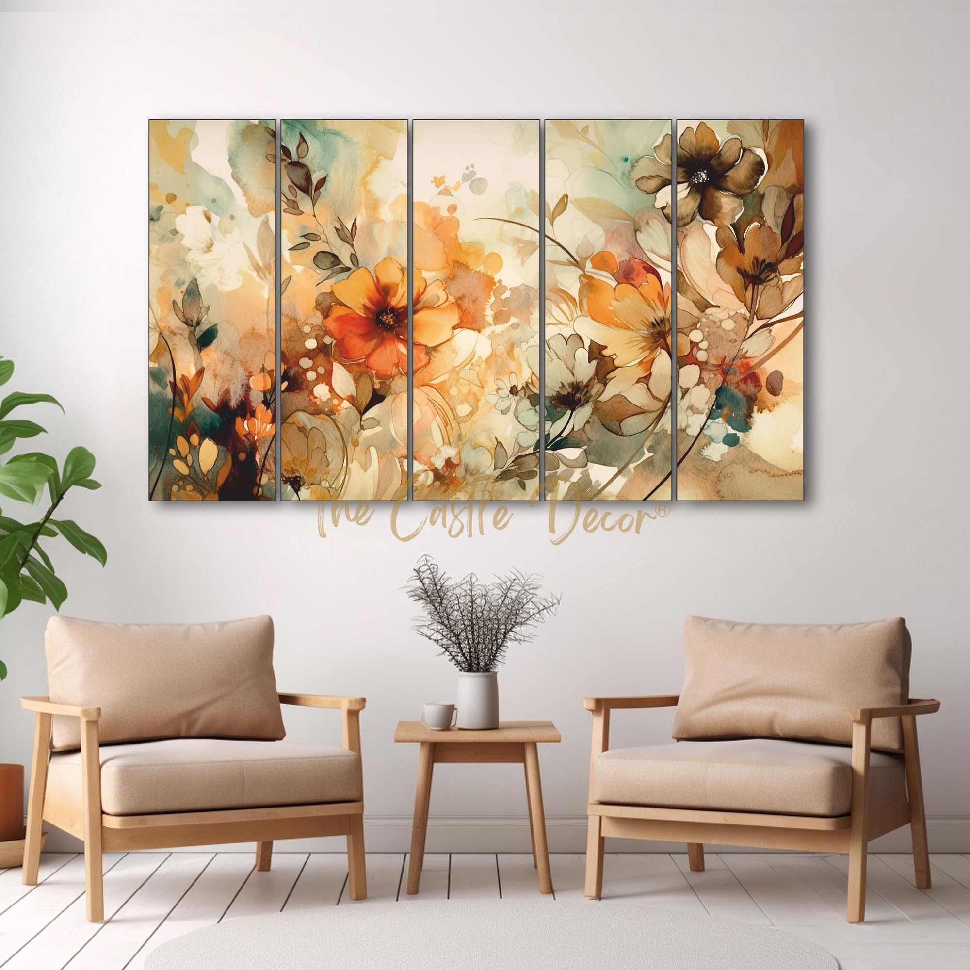 The Castle Decor Elegant flower painting with frame 5 Big Size (27x48) Multiple Frames Wall Art Painting for living room,Bedroom,Drawing room,Hotels-Wooden Framed-Digital Painting (B0CQMFXDZT) Amazon Price History, Amazon Price Tracker