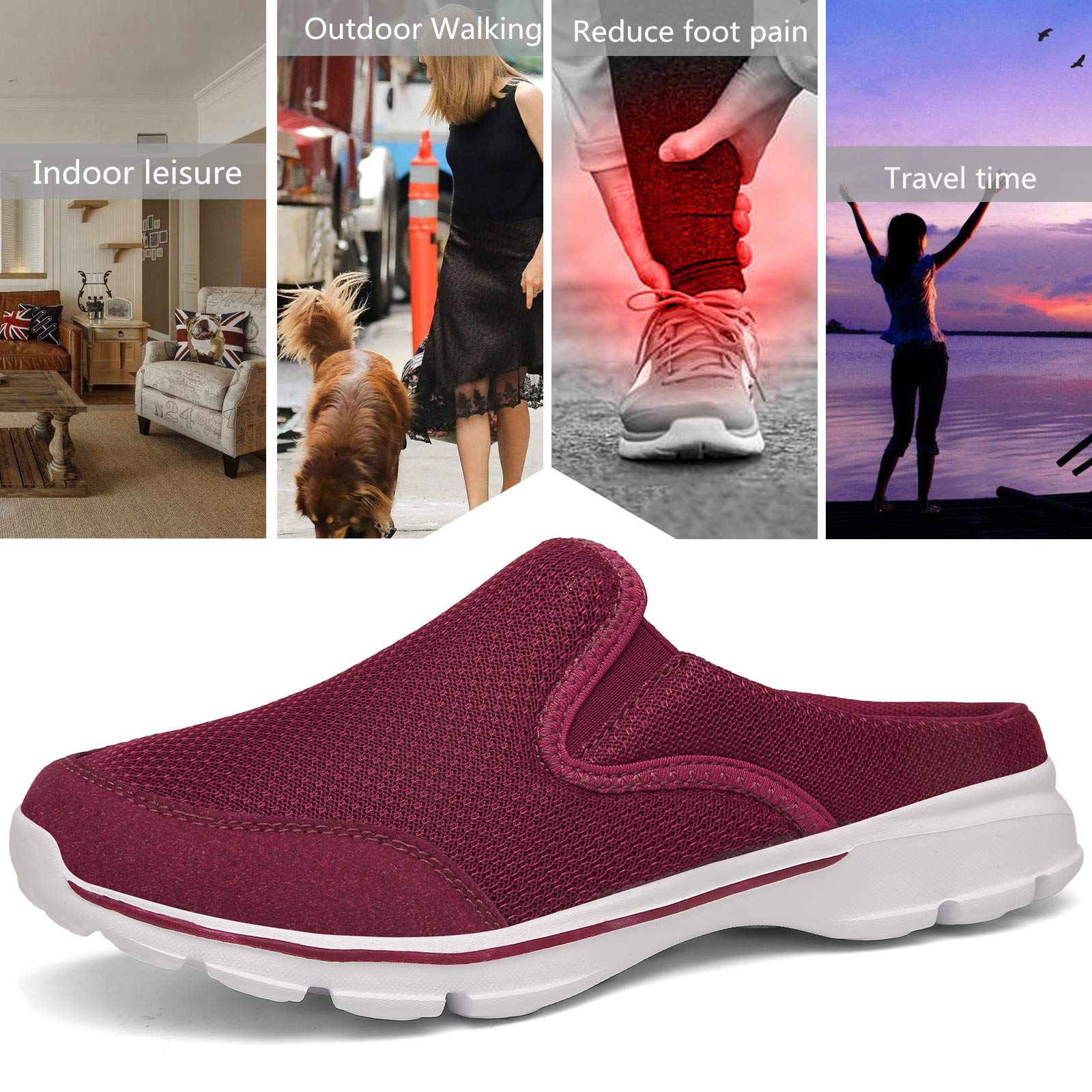 INMINPIN Zoccoli Donna Uomo Cotone Sabot Traspiranti Comode Pantofole da Casa Leggero Antiscivolo Ciabatte all'aperto
