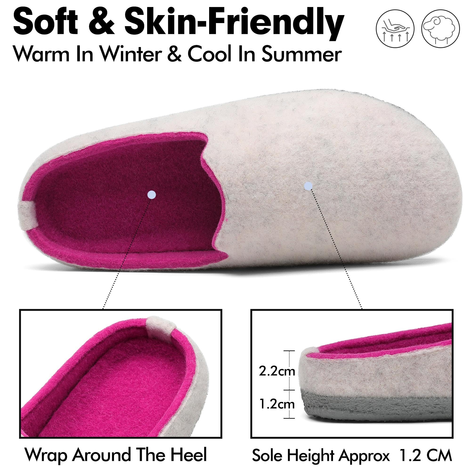 Mishansha Pantofole Feltro Invernali Ciabatte Casa Comode Scarpe da Casa per Uomo Donna Gr.36-48