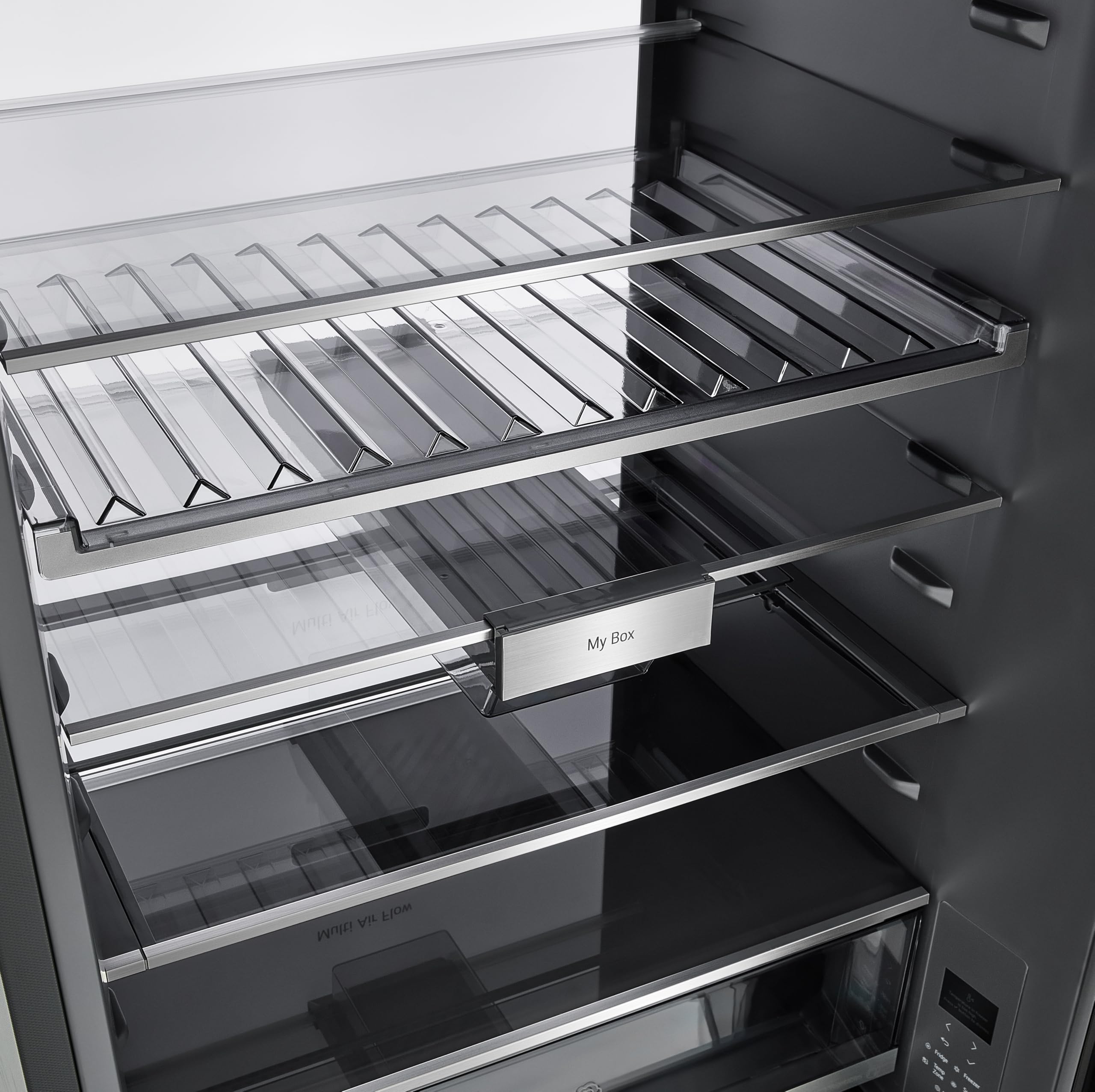 LG GBGW92GCEV Fit&Max Kühl-/Gefrierkombination (465 L, Energieklasse C) vollintegrierbar oder freistehend mit InstaView, FRESHConverter+, Total No Frost, MyBox, Schwarz