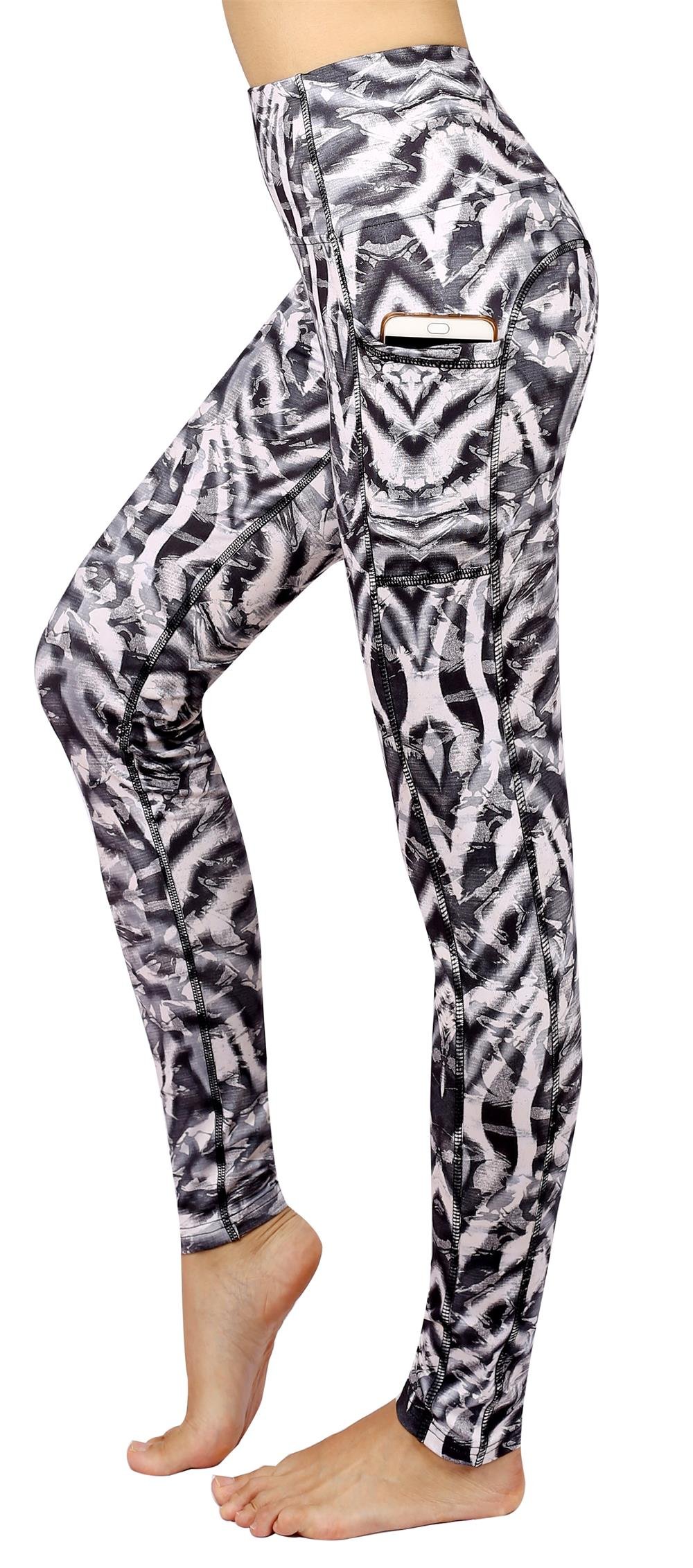 Sugar Pocket Womens Yoga Leggings Running Pants Workout Legging Tummy Control with Side Pocket XL