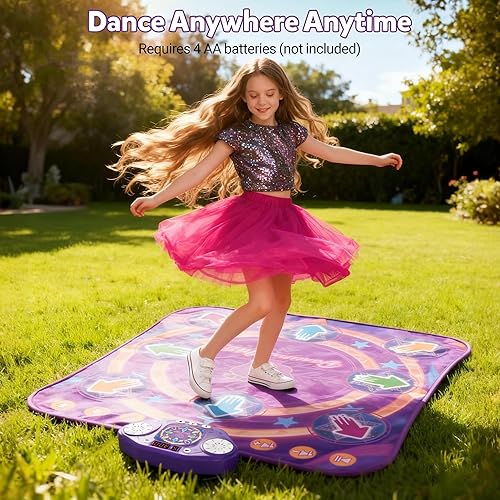 Miniatura 5 de Alfombrilla electrónica de baile de 8 flechas con luz LED y Bluetooth inalámbrico, juguete de baile musical con 3 modos de juego, desarrolla la