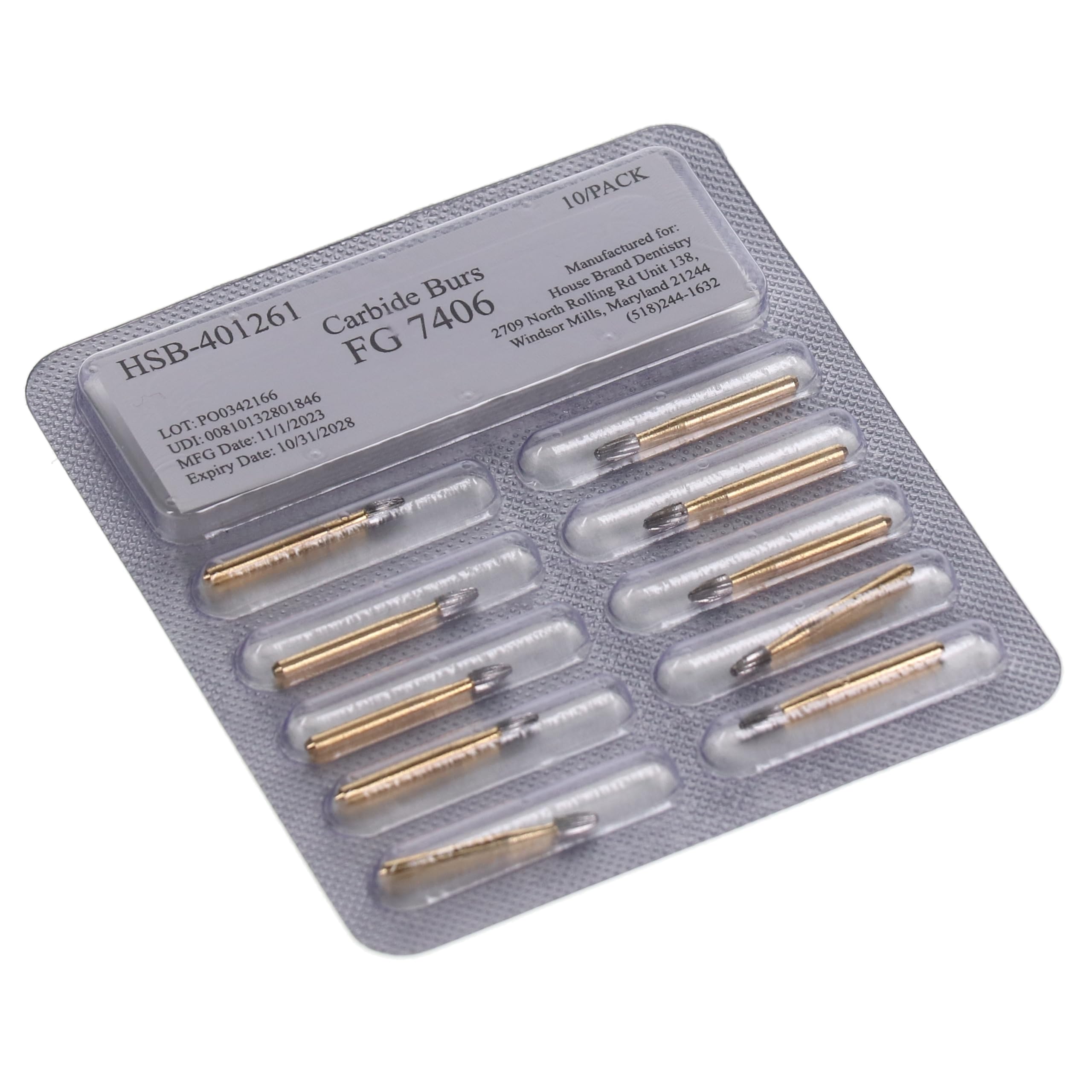 HSB 401261, FG #7406, 12-Blade, Egg Shaped Trimming & Finishing Burs, 100/Pk, Case of 30 Boxes