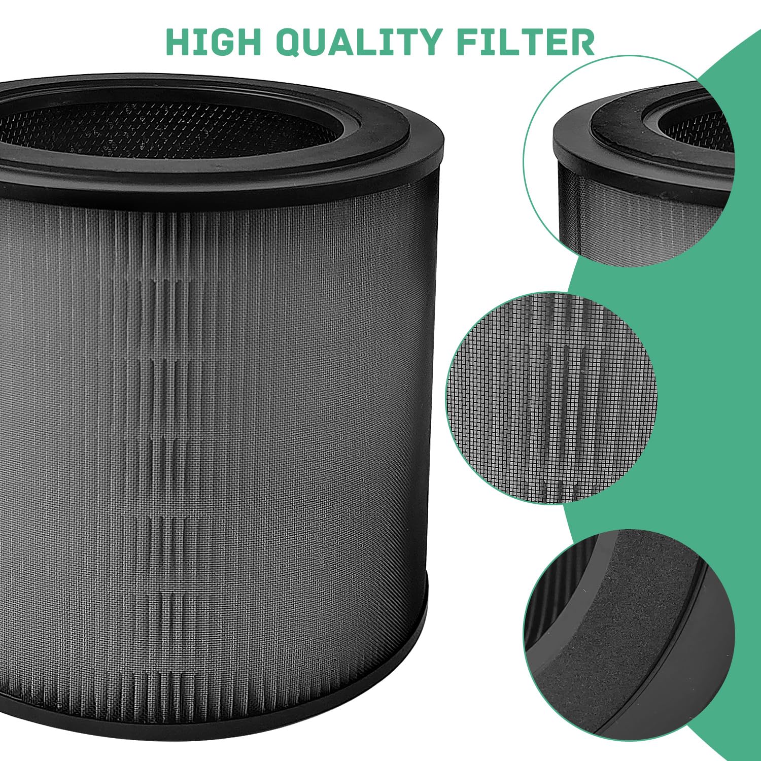 2 Pezzi HEPA Filtri per Philips AC0950 e AC0951, Filtro di Ricambio, Filtrazione ad Alta Efficienza, Aria Pulita, Assorbe Rapidamente Polvere e Capelli, per Casa, Hotel, Ufficio