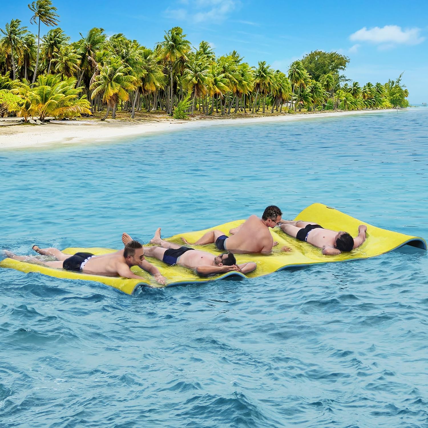 CTSC Alfombra Flotante, Colchoneta Piscina Adultos, 3 Capas flotantes de Agua para Adultos, Alfombra de Espuma XPE Resistente al desgarro para mar, Playa, océano, Piscina
