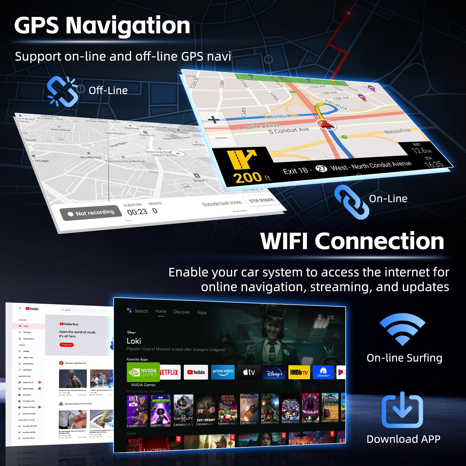 Hikity 4+64G 7" Radio Android para FIAT 500L 2012-2016 Wireless CarPlay