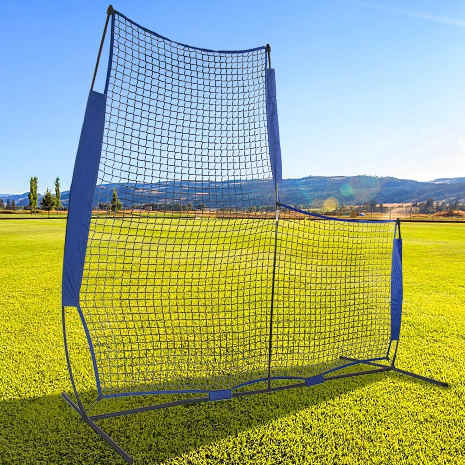 Baseball Softball L-Screen – 7x7FT Portable Pitching Net with Carrying Bag | Pitcher Protection for Training & Games | Youth & Adult Practice