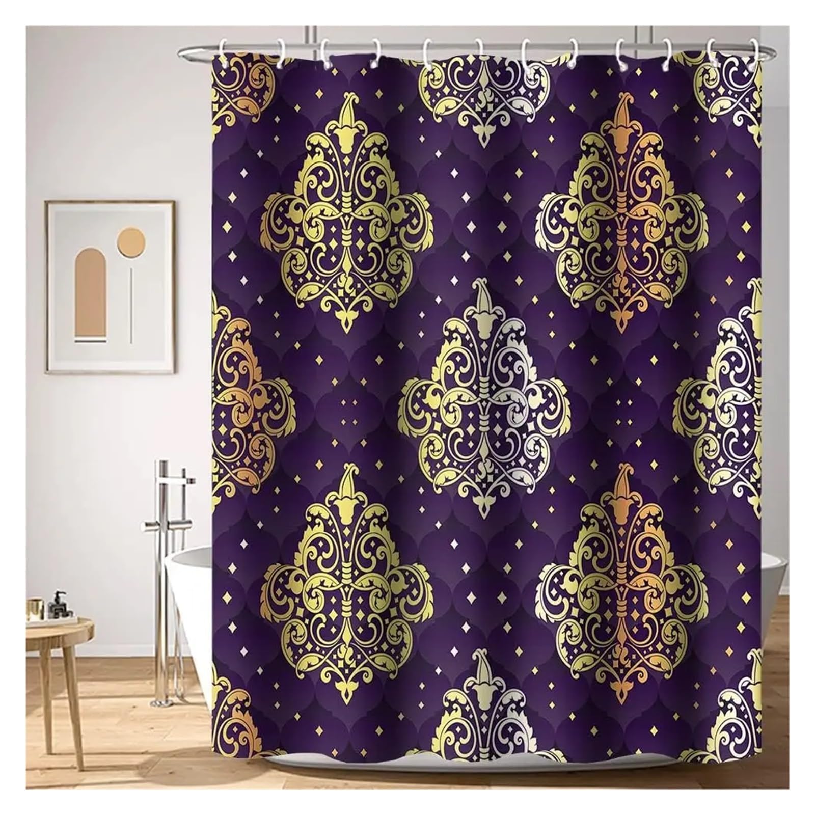 Bagno con tenda da doccia motivo tribale