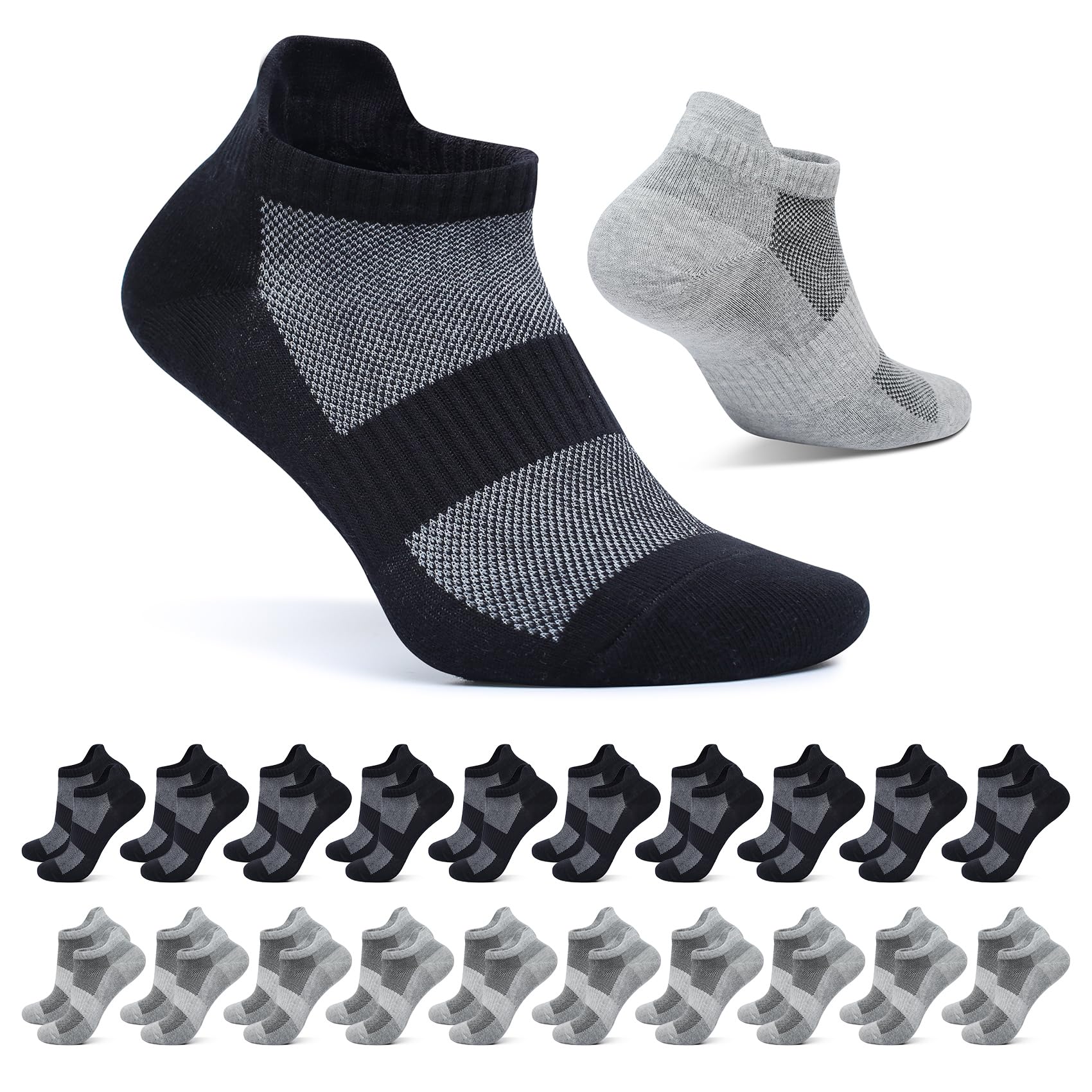 FALARY 10 Pares Calcetines Tobilleros Hombre Mujer Deportivos Cortos Calcetin