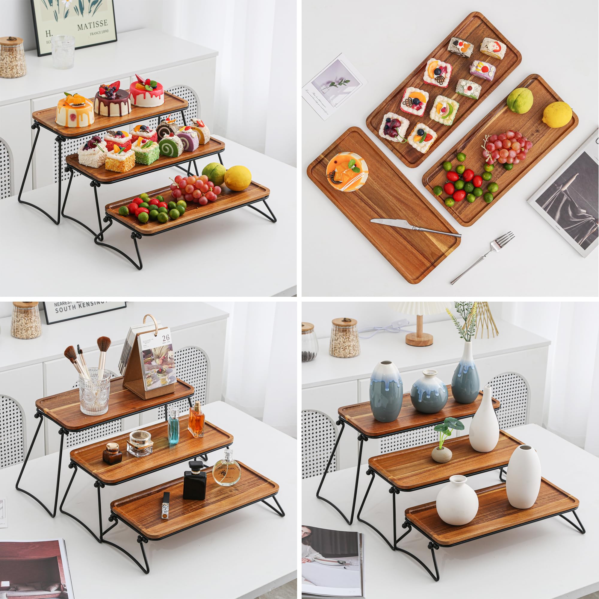 Bandeja para servir, madera, rectangular