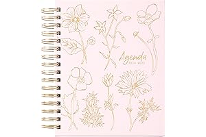 2024-2025 Eccolo Spiral Agenda Planner, Gold Botanicals