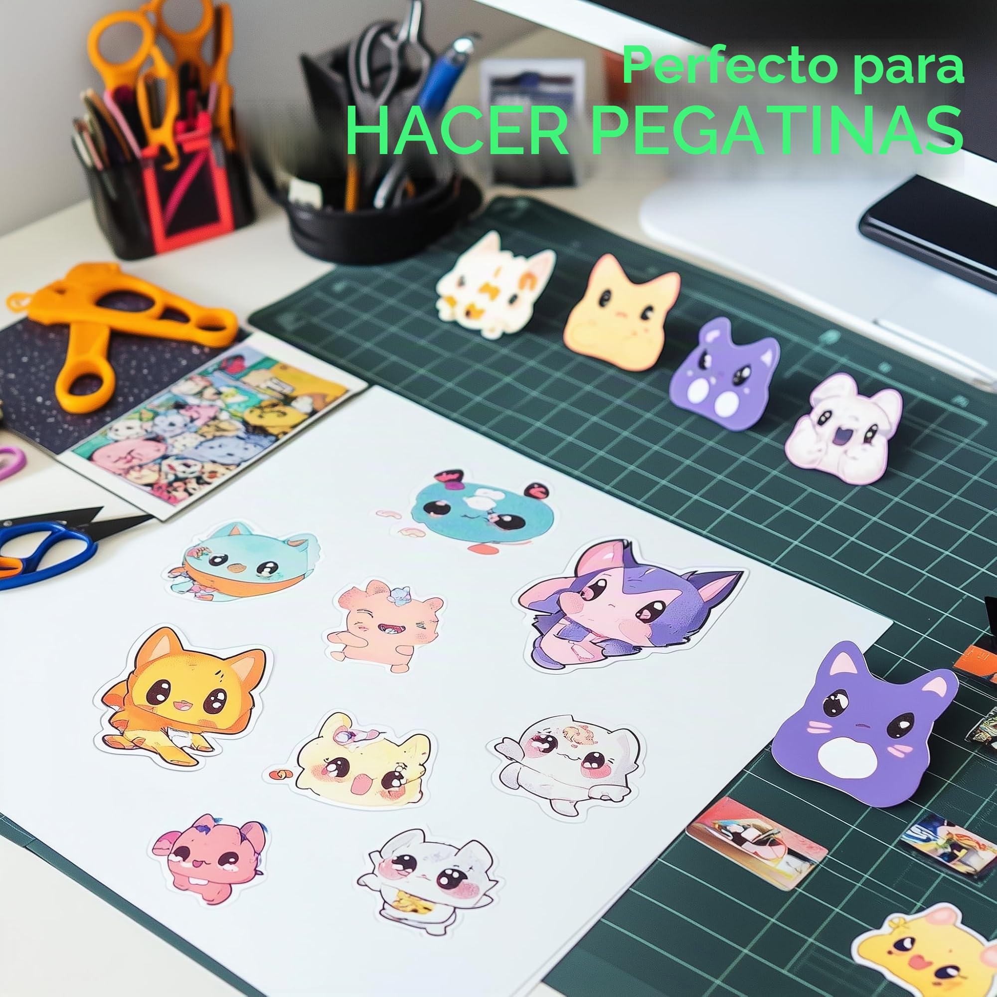 Papel Fotografico A4 Blanco Brillante 50 Hojas Adhesivo para Impresoras de Inyeccion y Laser