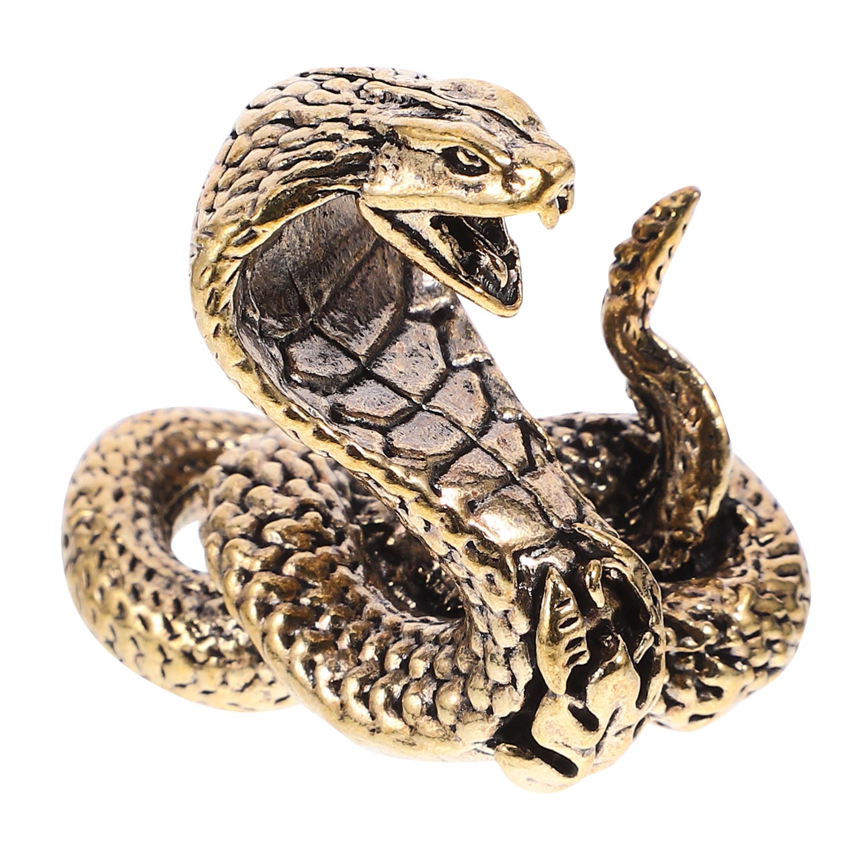 Statue serpent laiton massif figurine cobra créative pour décoration intérieure