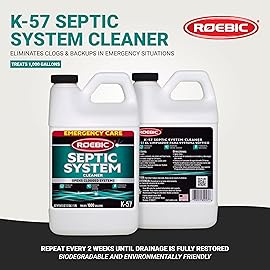 Roebic K-57-H K-57-H-3 Septic System Treatment: 1/2 Gallon, Clears Clogs, Restores Flow, Maintains Septic Systems for Optimal Performance