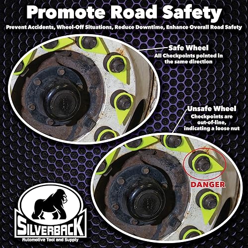 Miniatura 3 de Silverback Automotive - Juego de 100 indicadores de tuercas sueltas, bolsa de 100 unidades. Simplifica las inspecciones de las ruedas previas al