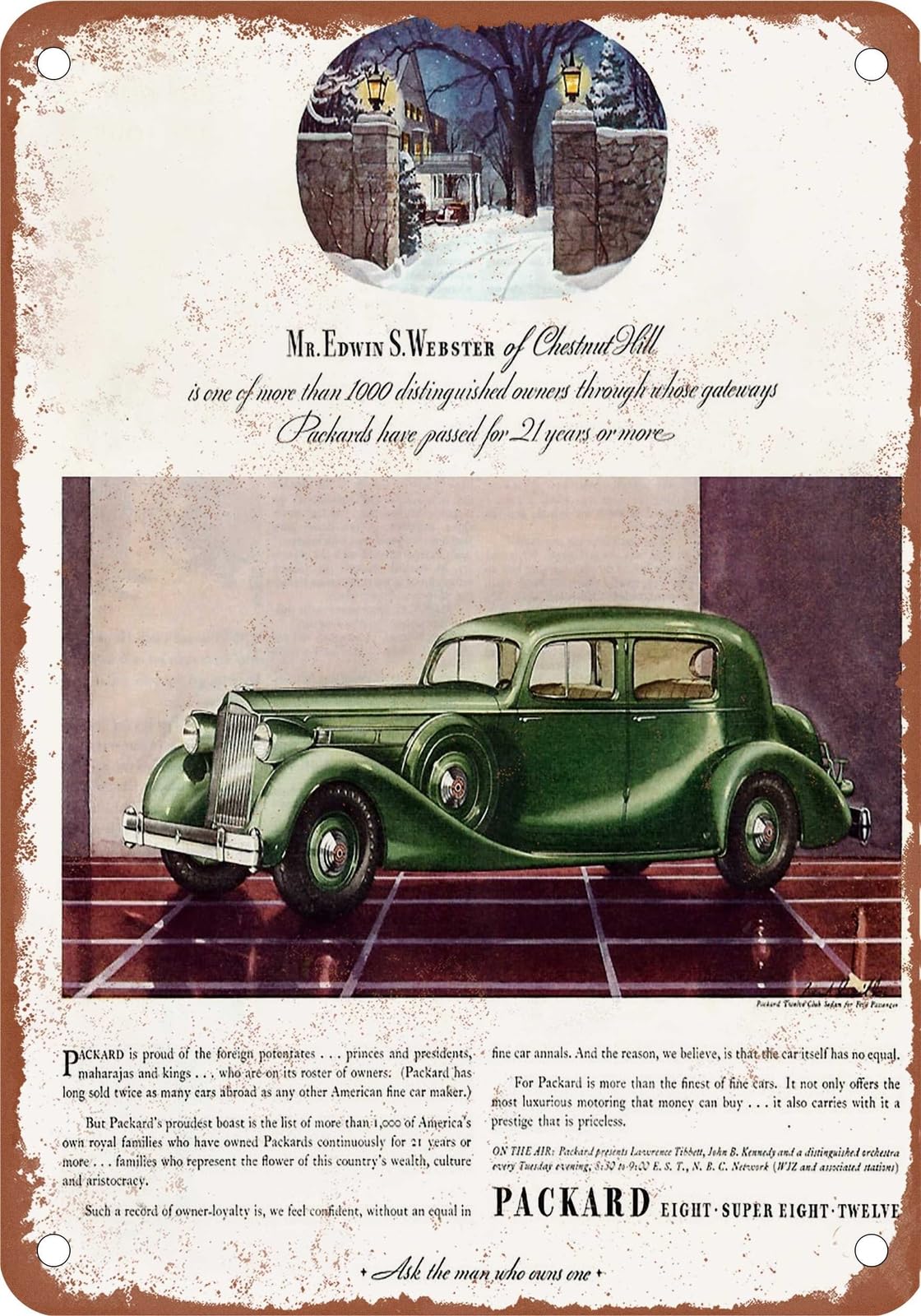 METAL SIGN - 1935 Packard Vintage Ad 09 - Old Retro Rusty Look home decor