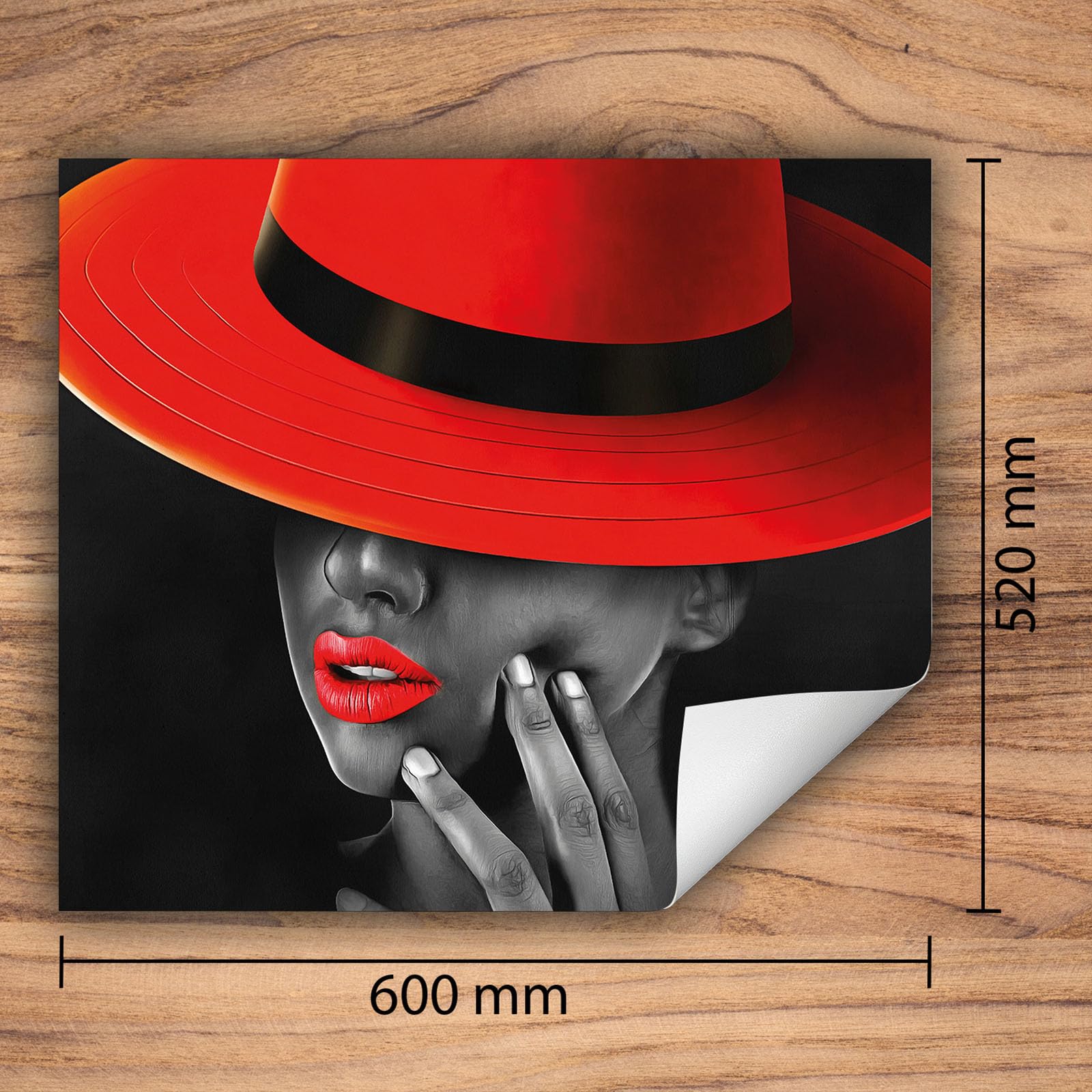 Tapis protection plaque induction 60x52 cm Protege plaque tapis pour induction - rouge - noir - femme