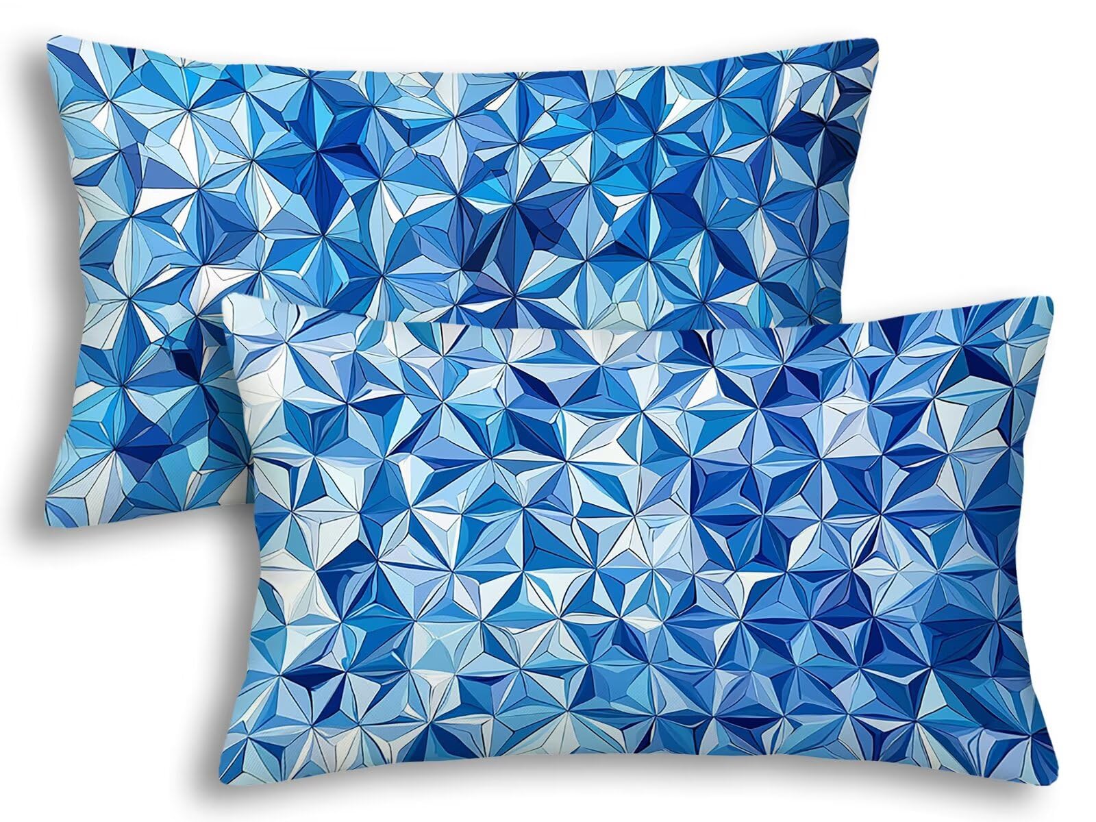 Taie oreiller nordique en lin imperméable 40x60 cm bleu pour salon de jardin