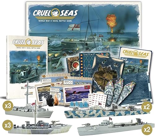 Vista 2 de Cruel Seas Strike Fast, Strike Hard! Cruel Seas Starter Set 1:300 WWII Naval Militar Wargaming Plastic Model Kit 781510001