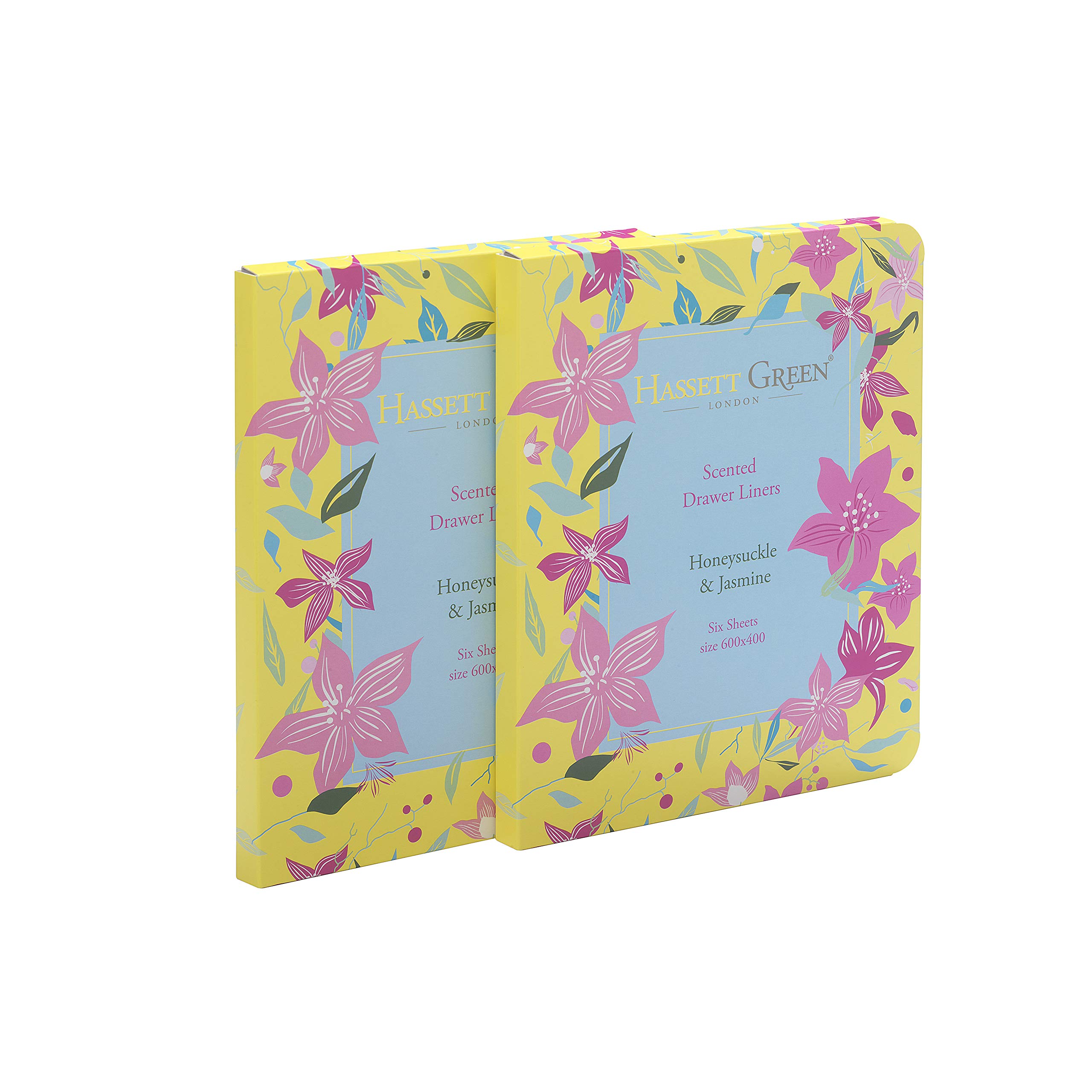 Hassett Green London Honeysuckle & Jasmine - Scented Drawer Liners - Two Pack Of 6 Sheets Size 600 X 400 Mm (Twin Pack)