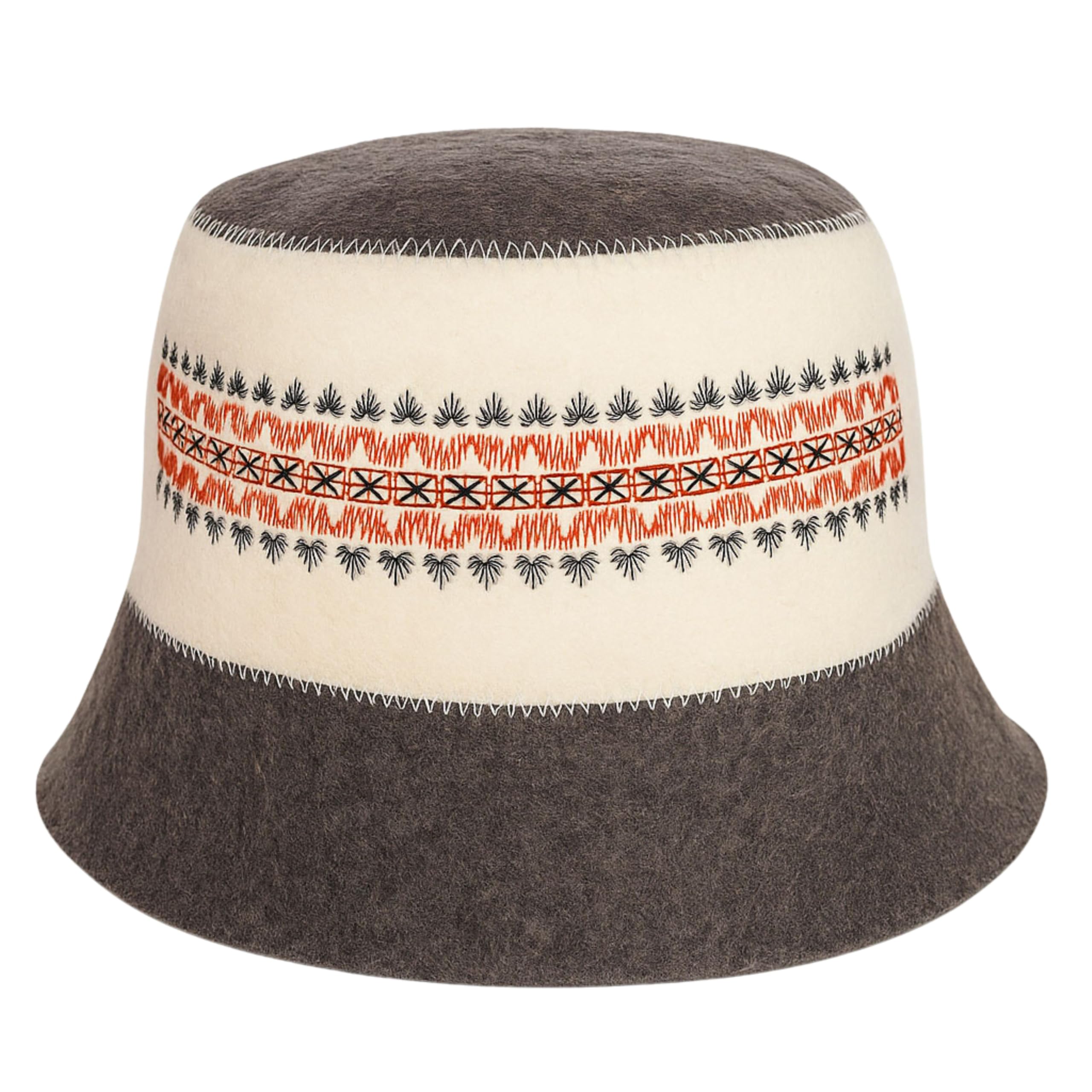 SHSH trade group Ukrainian Wool Sauna Hat Embroidered Ornament Vyshyvanka Ukraine Banya Bucket Sauna Hat for Women and Men Finnish Banya Cap