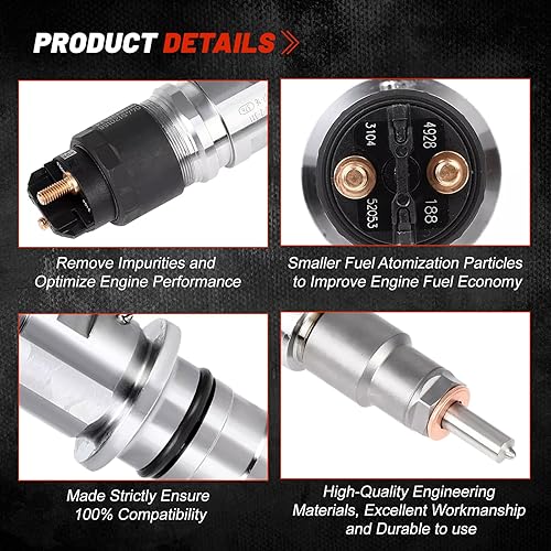 Miniatura 6 de 6PCS 0445120188 0986435574 4994928 CR Inyector de combustible OE R8086182AA R8333562AA para Dodge Ram 3500 4500 5500 Pickup 2010-2012 Cummins ISB