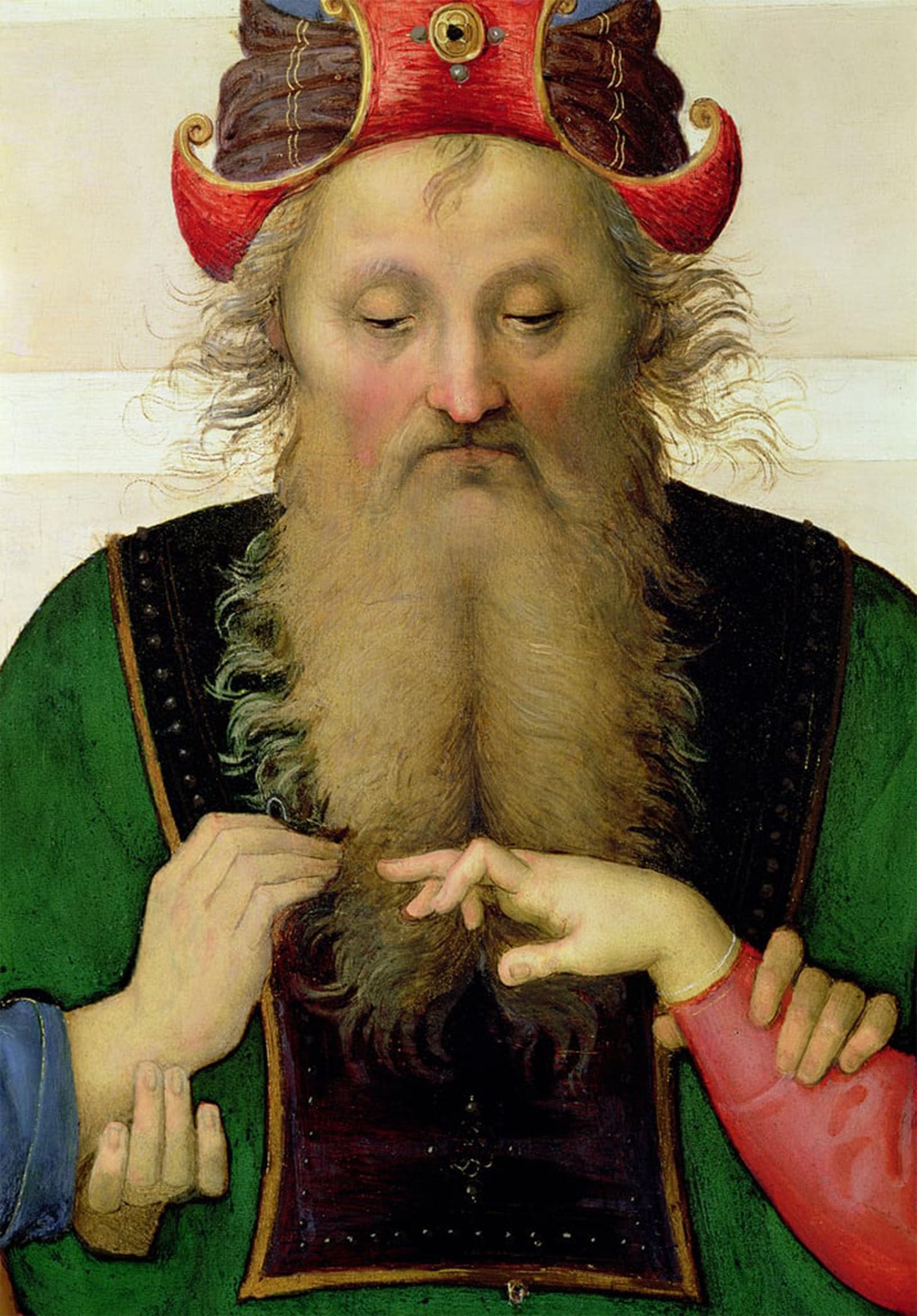 POSTERIIk Vintage Art Print Images Pictures Print the Marriage of the Virgin Detail of the High Priest by Pietro Perugino Modern Colour Posters for Office Home Decor 60x90cm