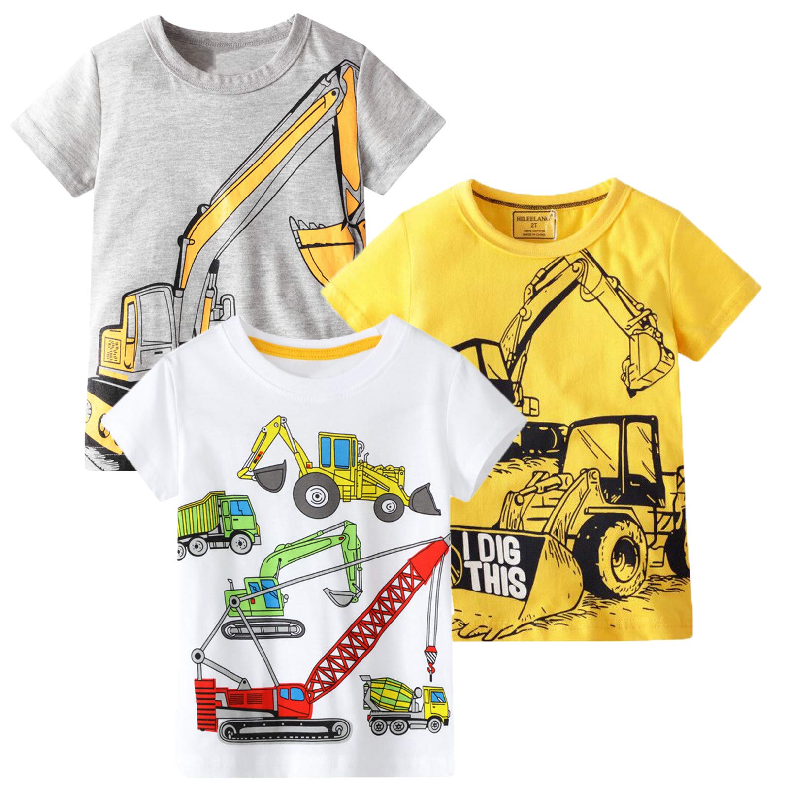 Toddler Boys' Short Sleeve Tees Cotton Casual Graphic Crewneck Summer Top Clothes T-Shirts