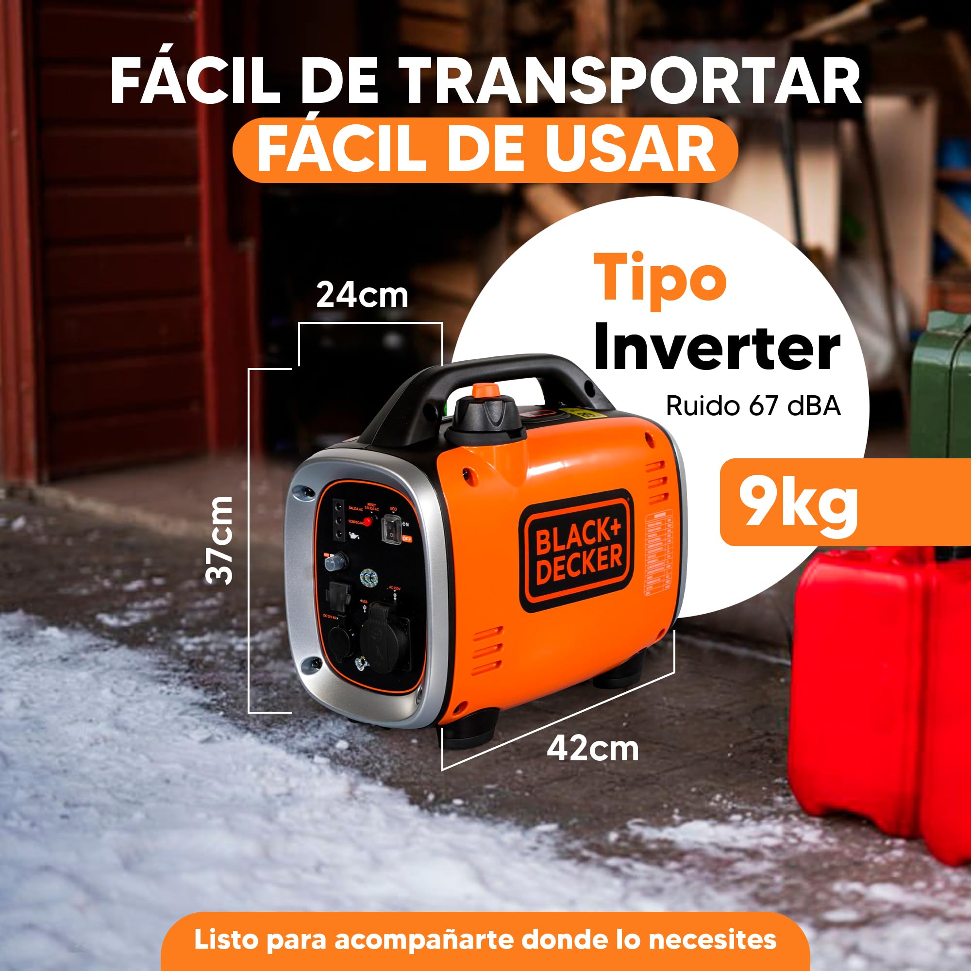 BLACK+DECKER Generador gasolina inverter 900W BXGNI900E