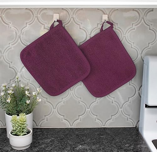 Miniatura 22 de Ritz - Agarradera de rizo y almohadilla resistente al calor, duradero, 100% algodón, diseño ergonómico para un agarre óptimo, fácil cuidado, lavable