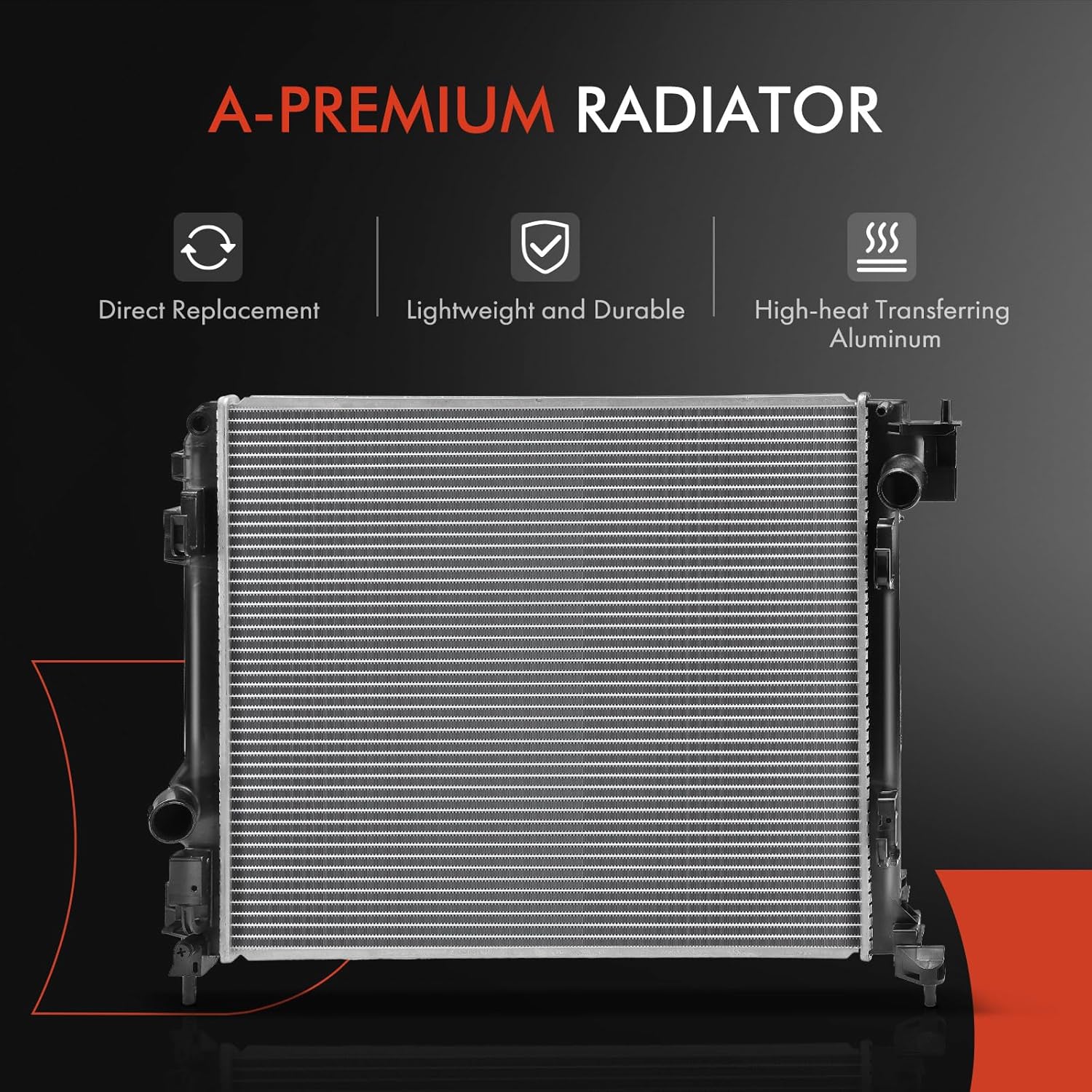 A-Premium Engine Coolant Radiator Assembly Compatible with Nissan Rogue Sport 2017-2022, Qashqai 2017-2022, 2.0L