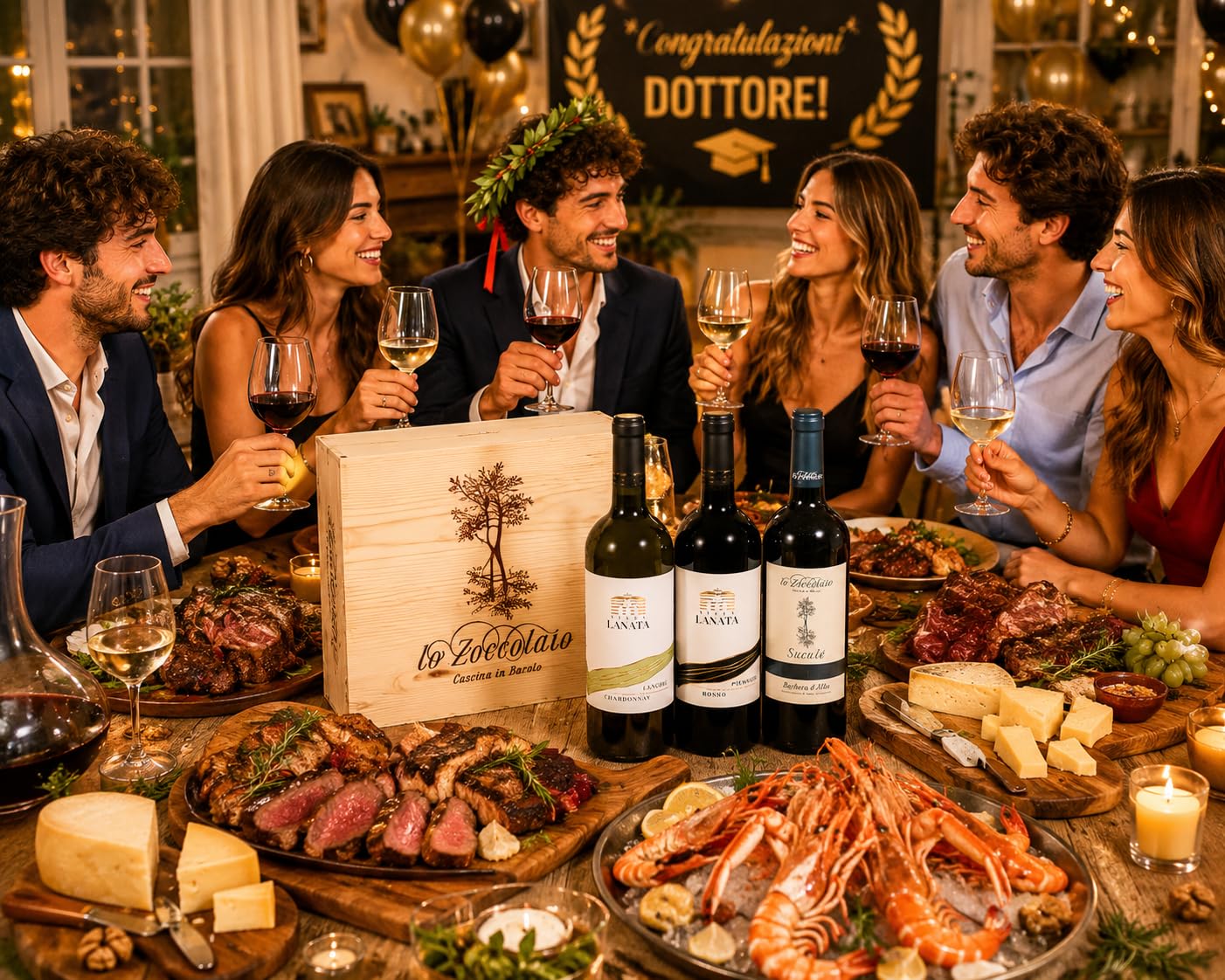 Lo Zoccolaio Langhe Chardonnay + Piemonte Rosso + Barbera d'Alba Vin Italien dans Bois Cas 3 Bouteilles x 75 cl