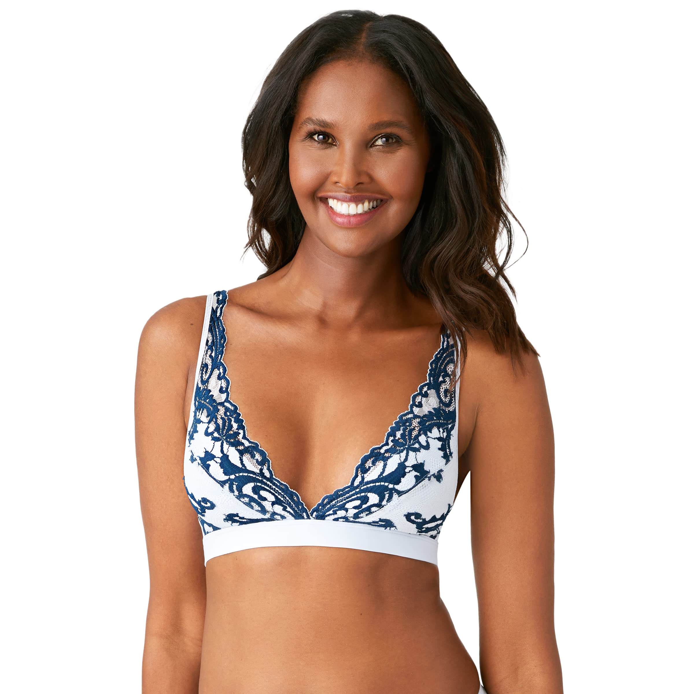 Wacoal Women's Arctic Ice/Titan Instant Icon Bralette Plunge Bra, M