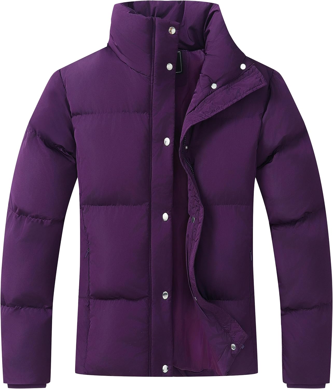 GIMECEN Women’s Winter Coat Full-Zip Down Jacket Waterproof Puffer Coat Warm Parkas Long Sleeve Outerwear