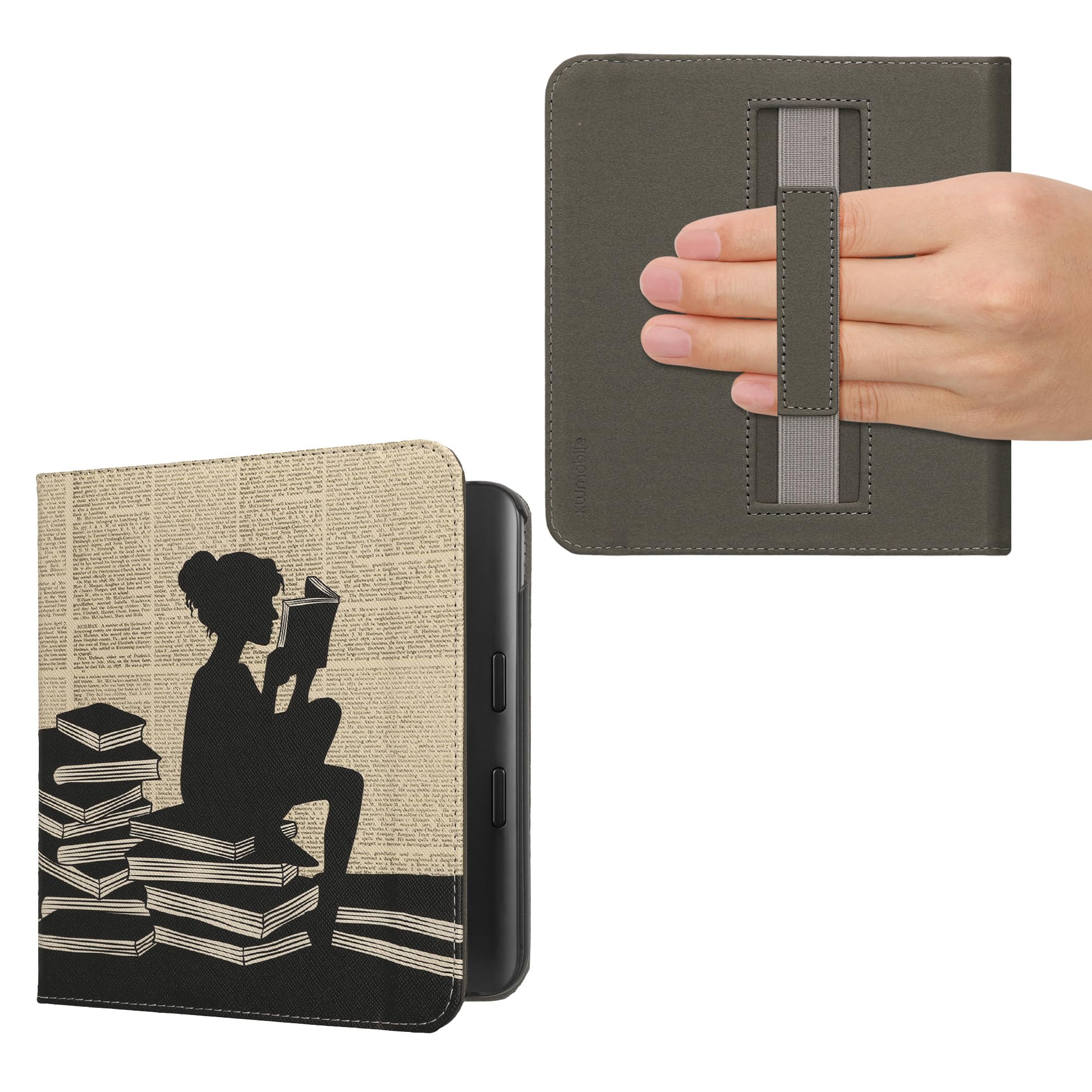 Kwnobile Origami-Hülle Für Kobo Libra Colour/Tolino Vision Color – Kunstleder Mit Ständer, Travel-Design