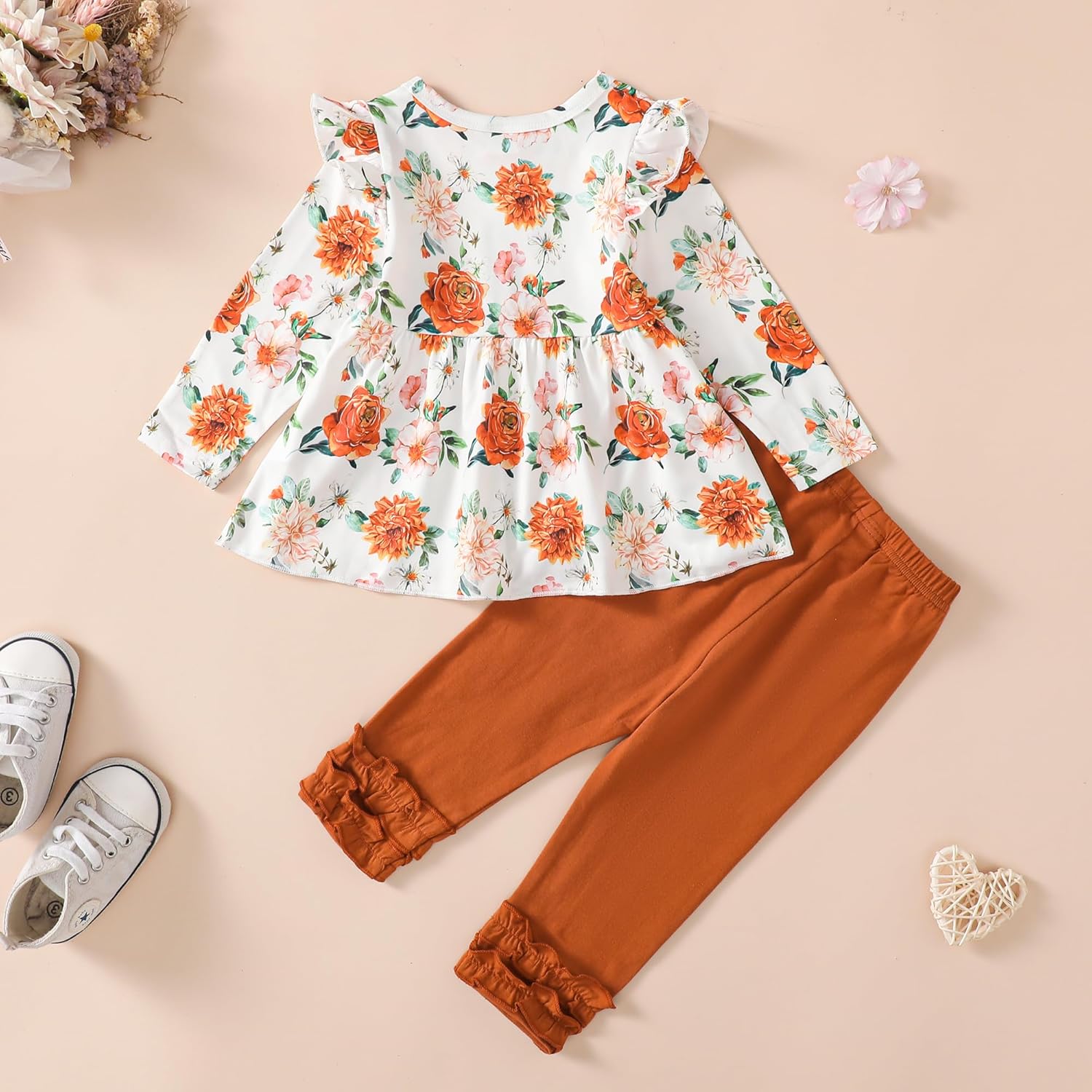 Baby Girl Clothes Toddler Girl Outfits Ruffle Shirt Pants Cute Infant Outfit Set Baby Girl Fall Winter Clothes - Image 8