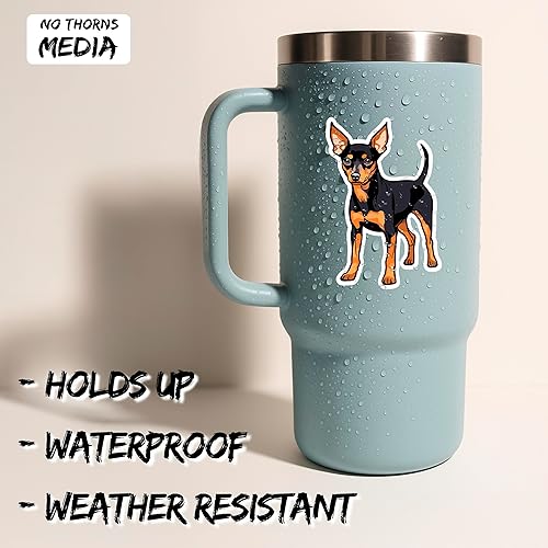Miniatura 2 de Pegatina de Pinscher en miniatura resistente a la intemperie, vinilo pequeño impermeable para botella de agua, taza, libro de pasaportes, libro de
