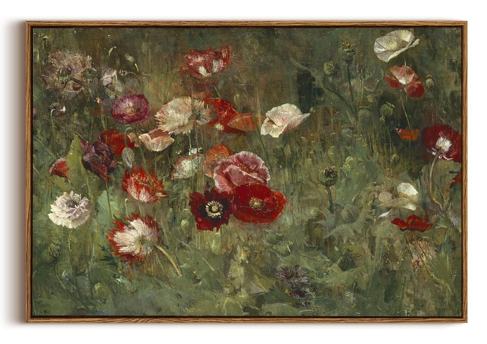 OIQArtOIQ Framed Canvas Wall Art,Vintage Decor,Landscape Nature Country Wildflower Paintings Farmhouse Pictures Modern Artwork Rustic Fall Flower Prints Cottagecore Office Living Room Bedroom Bathroom — view 26