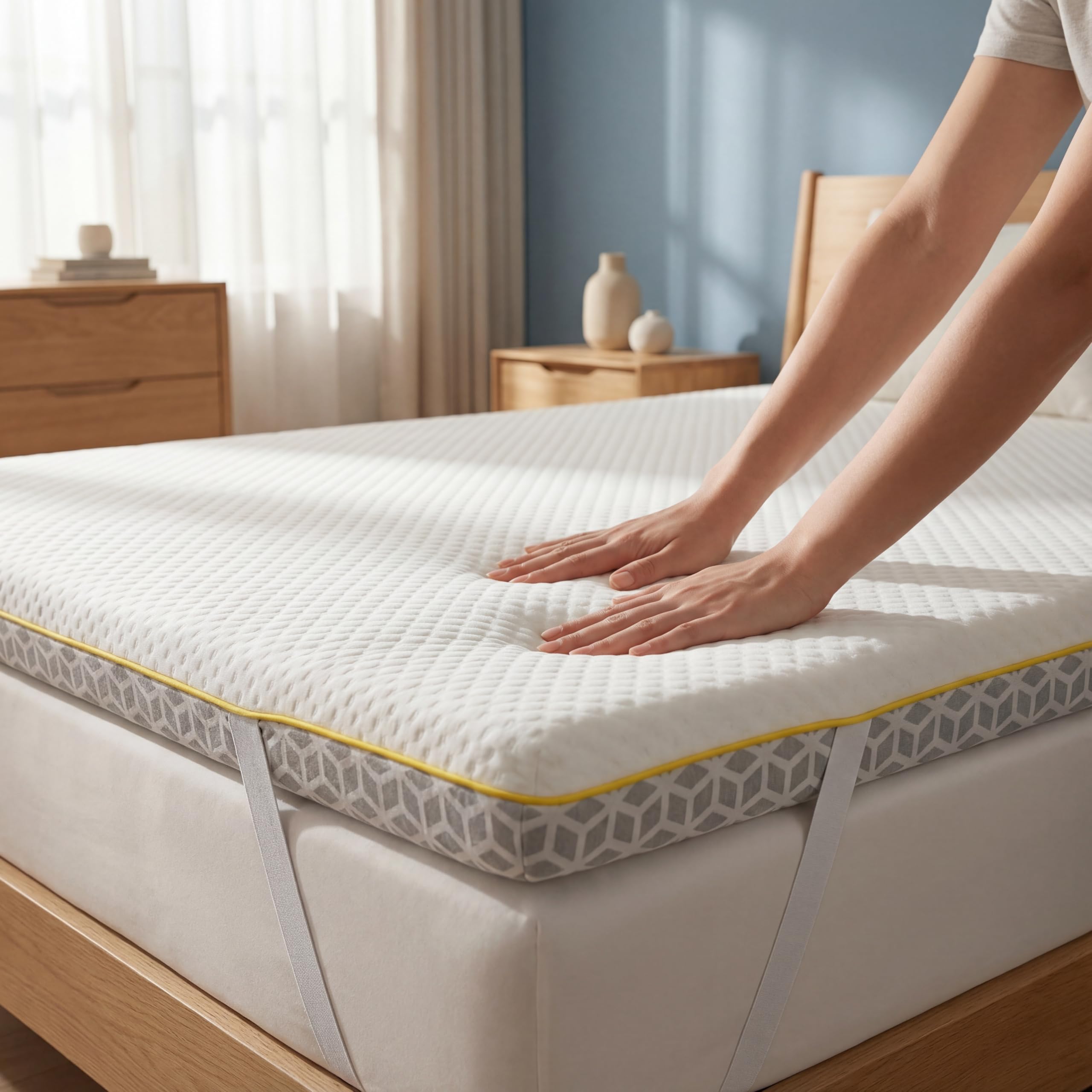 B&Q -  Brightr Aurora Deluxe 2 In 1 Memory Foam Mattress Topper Medium Firm Double Size