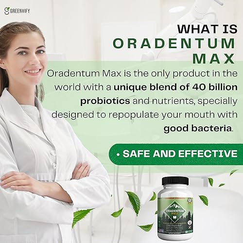 Miniatura 6 de Suplemento probiótico Oradentum Max, 40 mil millones de UFC, 60 cápsulas, suministro para 30 días (1)
