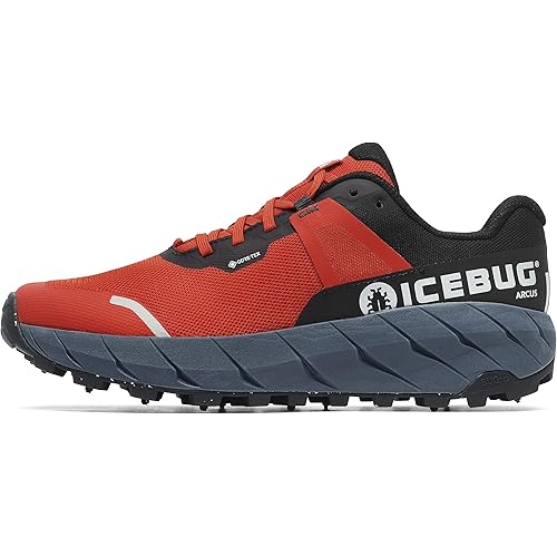 Icebug Mens Arcus BUGrip GTX Trail Running Shoe with Carbide Studded Traction Sole