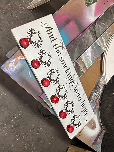 Miniatura 4 de And the stockings were hung reindeer stocking hanger fireplace mantel alternative stocking holder  Christmas gifts for Moms