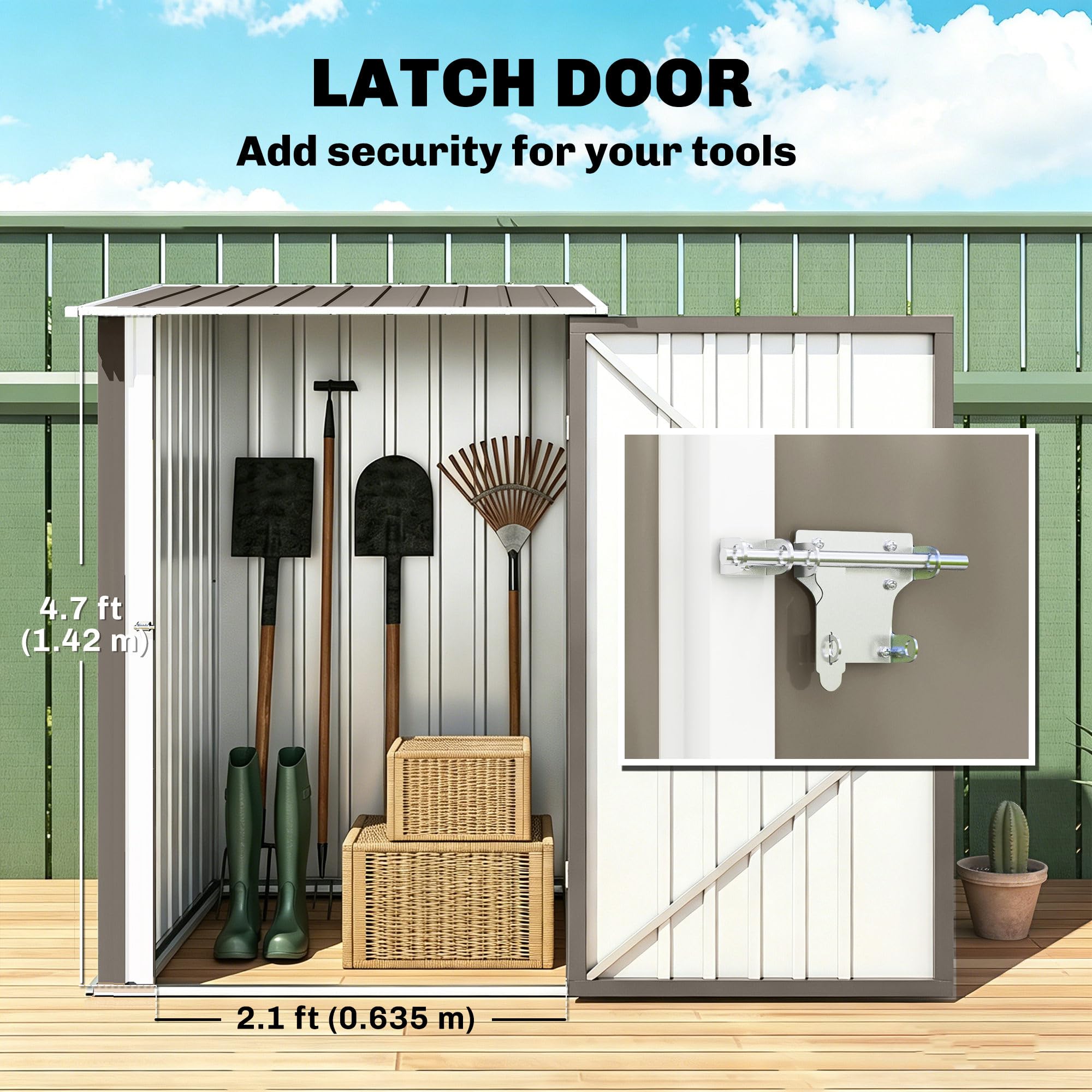 Outsunny 3' x 3' Lean-to Garden Storage Shed